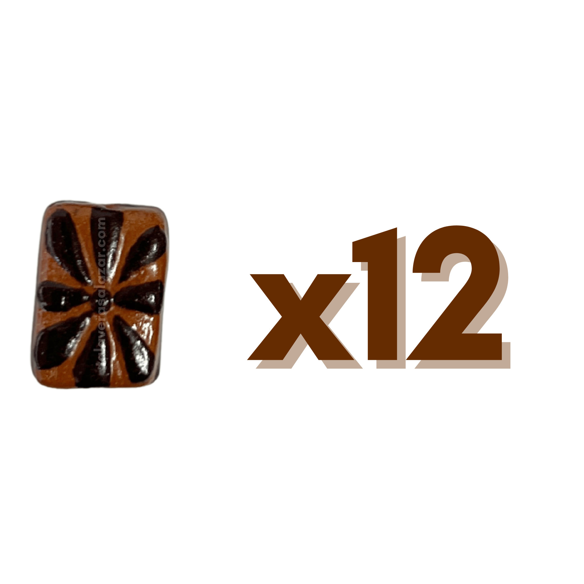 RECTANGULO PLANO 2 CM X 1.5 CM FONDO CAFE DECORADO CAFE CHOCOLATE