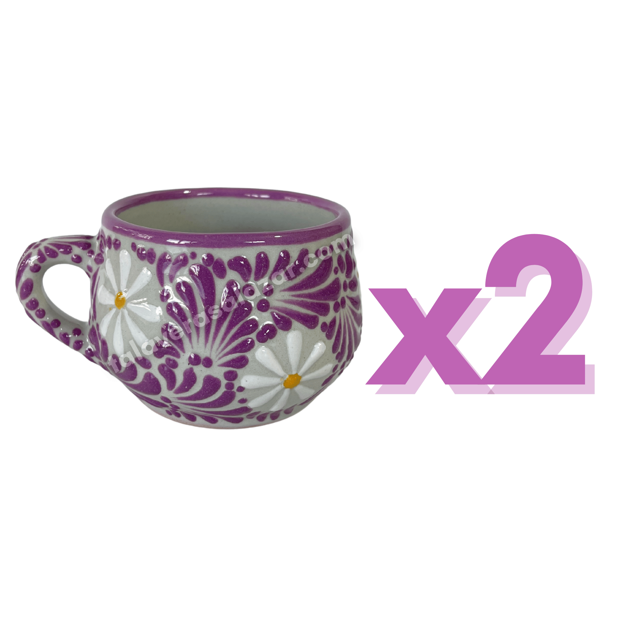 TAZA CHOCOLATERA MEDIANA FONDO TRADICIONAL MIK MORADO MARGARITAS