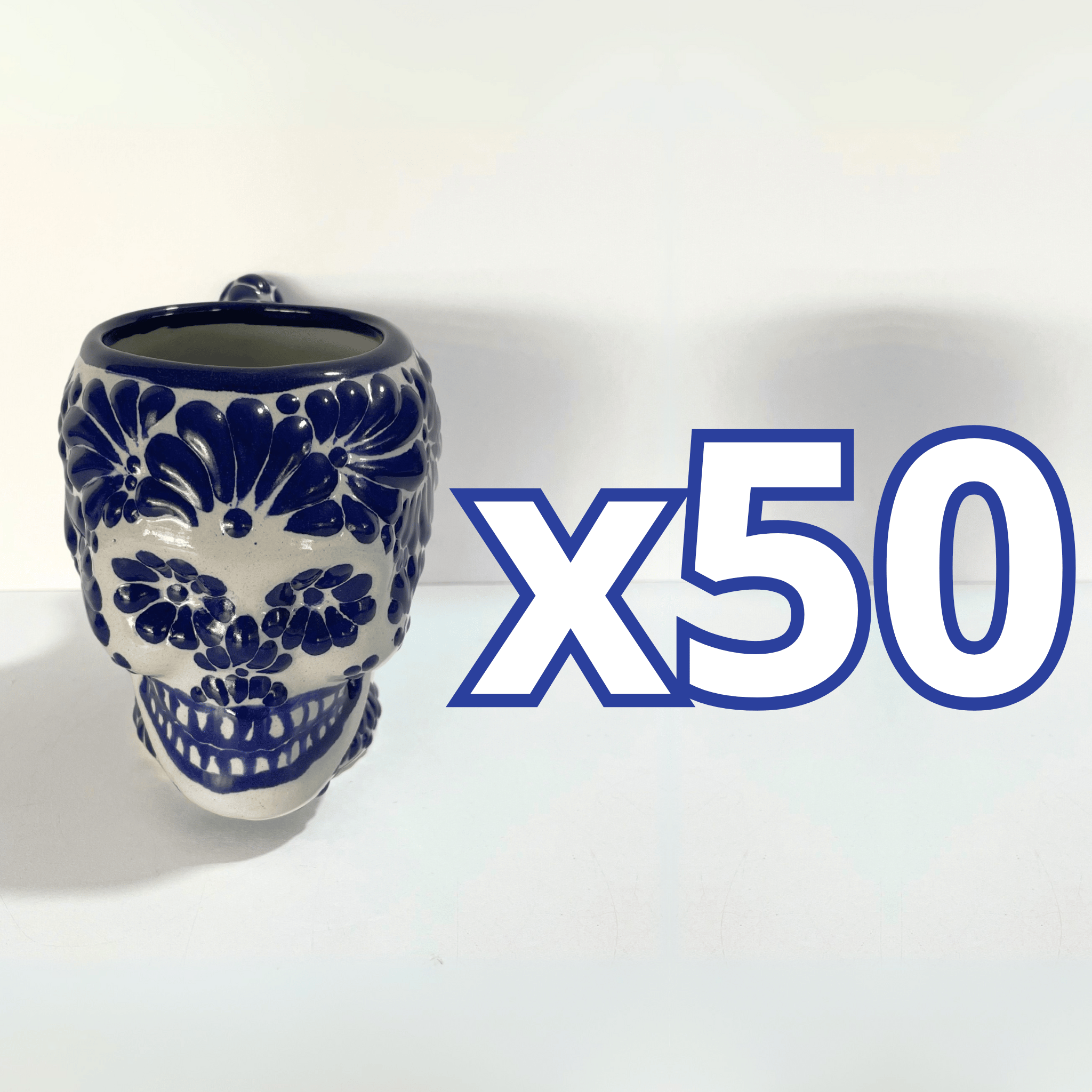 TAZA FORMA DE CRANEO FONDO TRADICIONAL MIK AZUL COBALTO