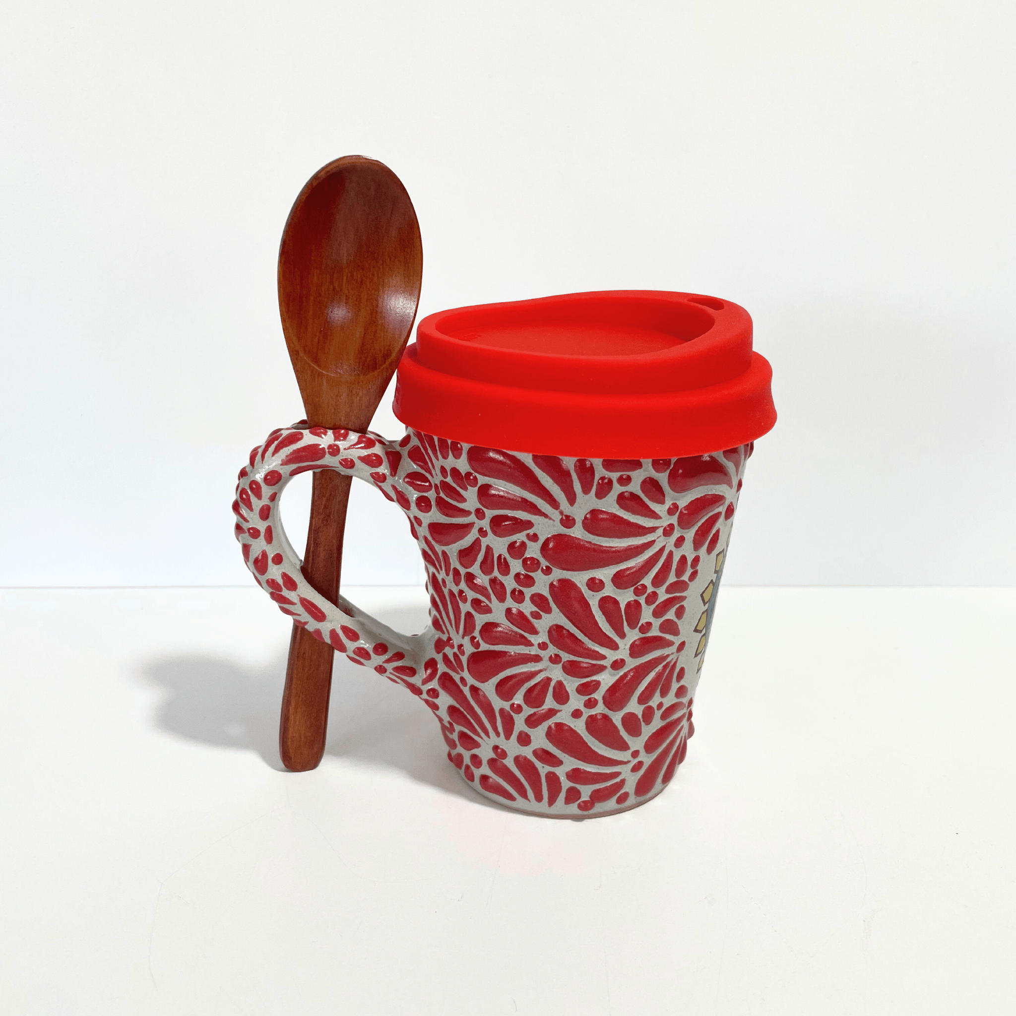 TERMO CUCHARA SAGRADO CORAZON ROJO ESTILO MIK