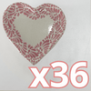 PLATO DE CORAZON 16 CM DECORADO CENEFA ROSA