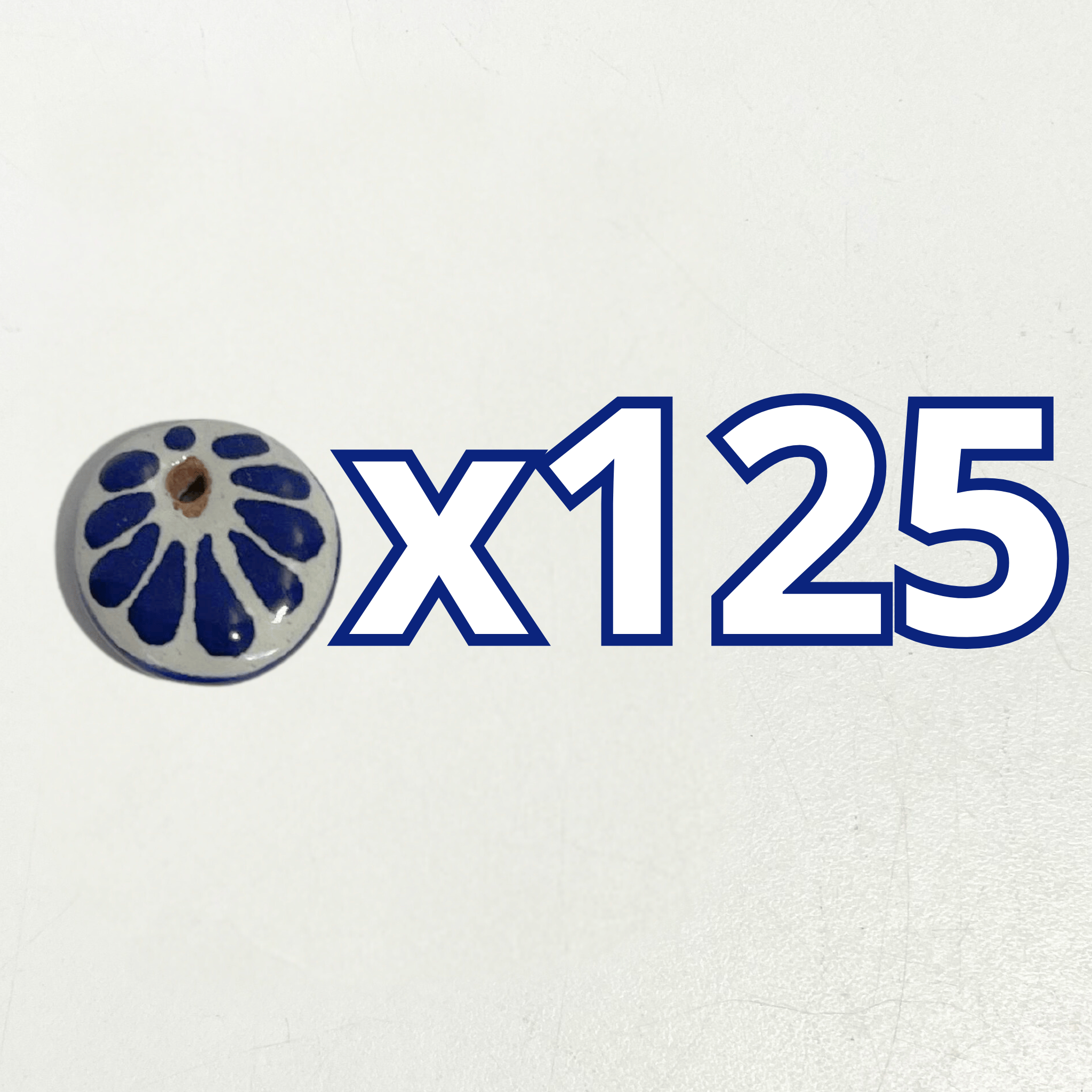 CIRCULO "# 4" 2.4 CM FONDO TRADICIONAL DECORADO AZUL COBALTO