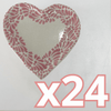 PLATO DE CORAZON 16 CM DECORADO CENEFA ROSA