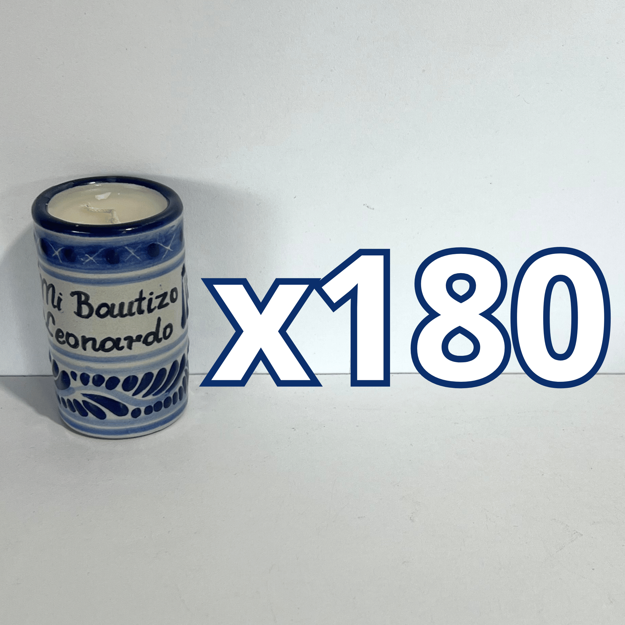 TEQUIVELA PERSONALIZADA FONDO TRADICIONAL CENEFA AZUL COBALTO MI BAUTIZO