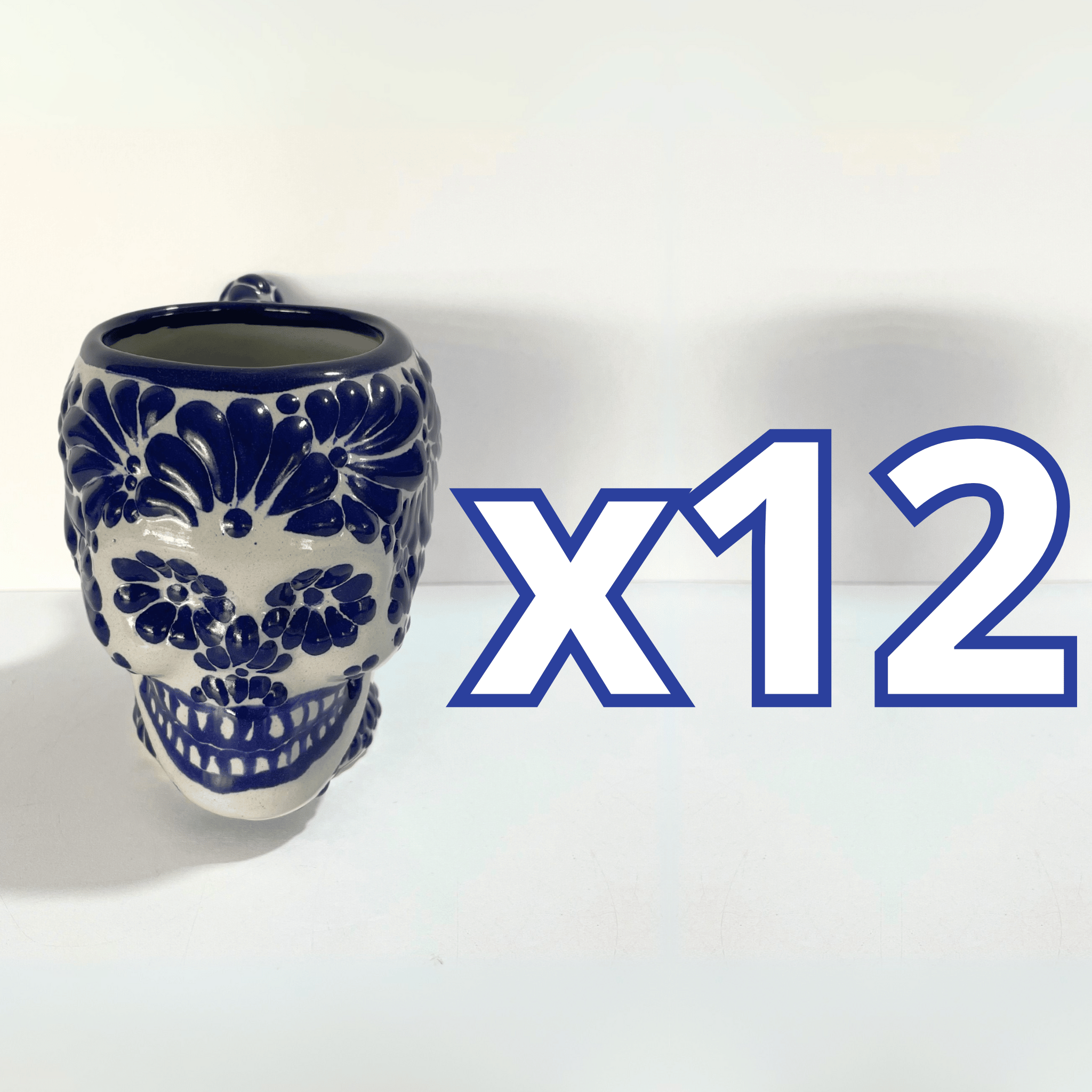 TAZA FORMA DE CRANEO FONDO TRADICIONAL MIK AZUL COBALTO