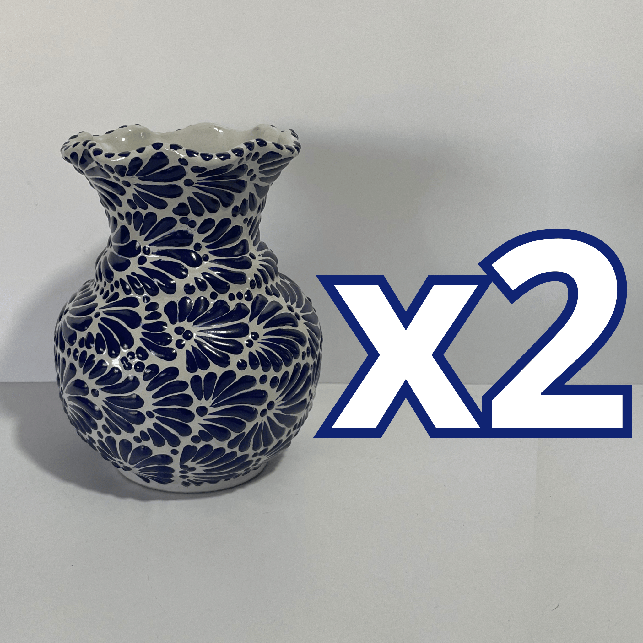FLORERO ONDAS 17 CM FONDO TRADICIONAL MIK AZUL COBALTO