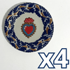 PLATO PLANO DESTELLOS DE ORO FONDO TRADICIONAL MIK CENEFA AZUL COBALTO SAGRADO CORAZON