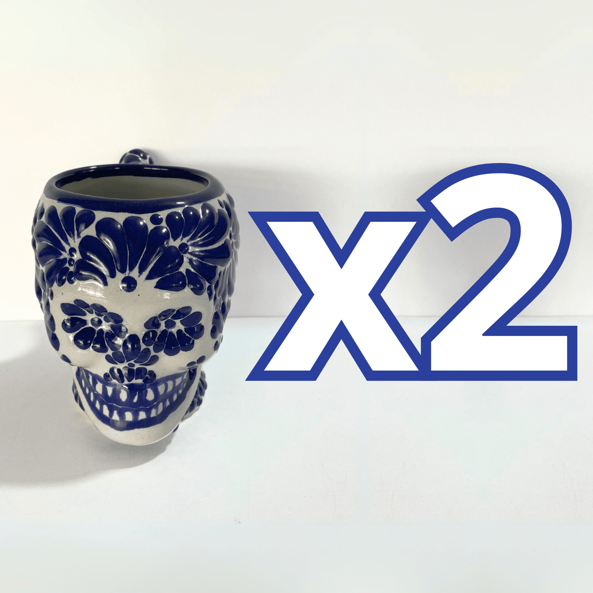 TAZA FORMA DE CRANEO FONDO TRADICIONAL MIK AZUL COBALTO