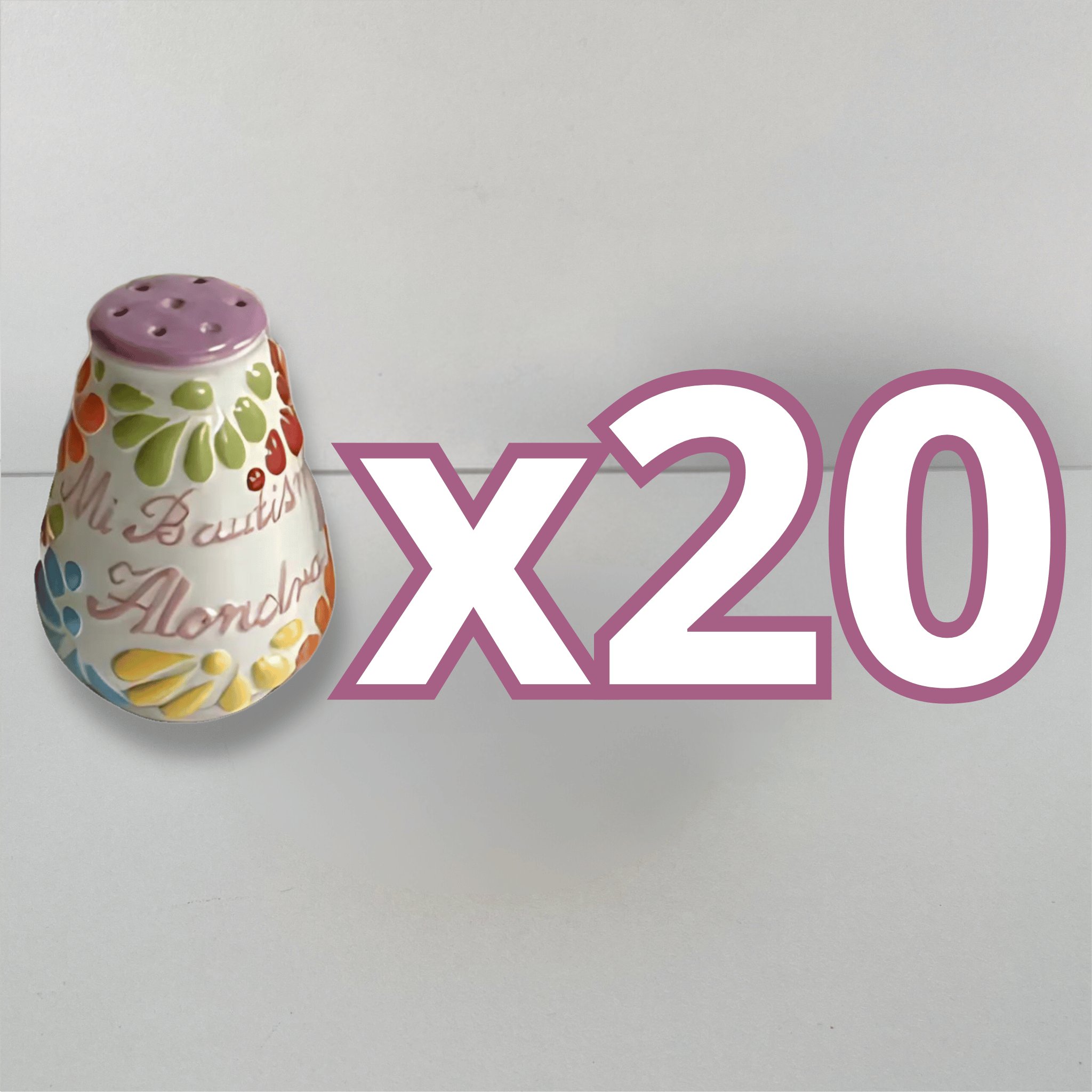 PAQUETE SALERO PERSONALIZADO FONDO TRADICIONAL MIK MULTICOLOR BAUTIZO
