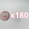 PAQUETE ALHAJERO TAPA PLANA PERSONALIZADO FONDO BLANCO MIK ROSA NOMBRE BAUTIZO