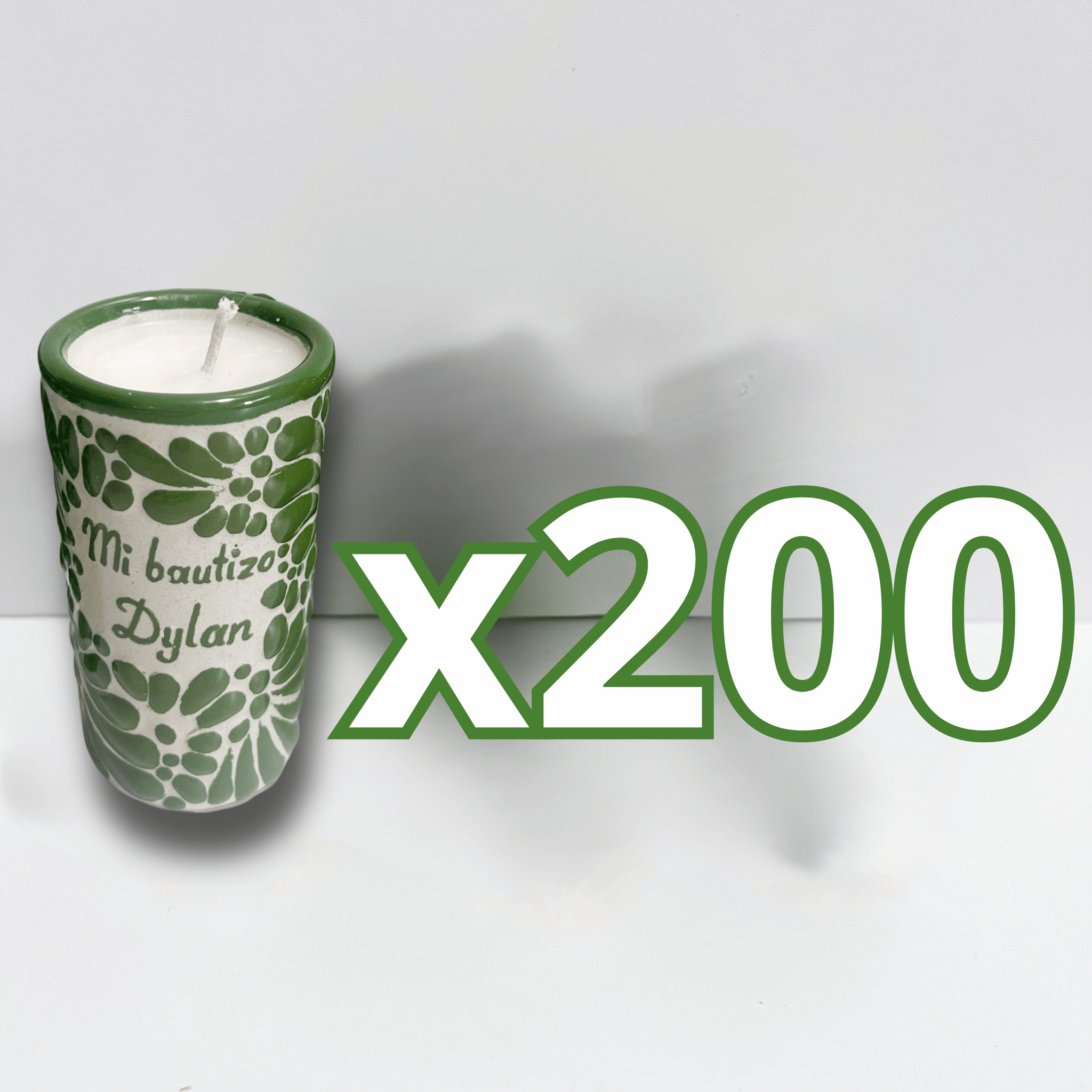 TEQUIVELA PERSONALIZADA FONDO BLANCO MIK VERDE BANDERA BAUTIZO