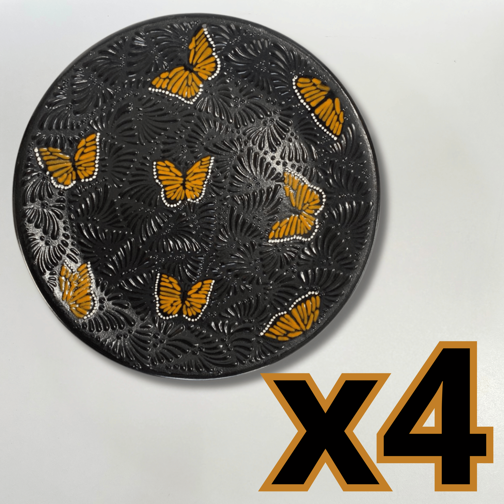 PLATO PLANO SUPER BLACK MARIPOSAS