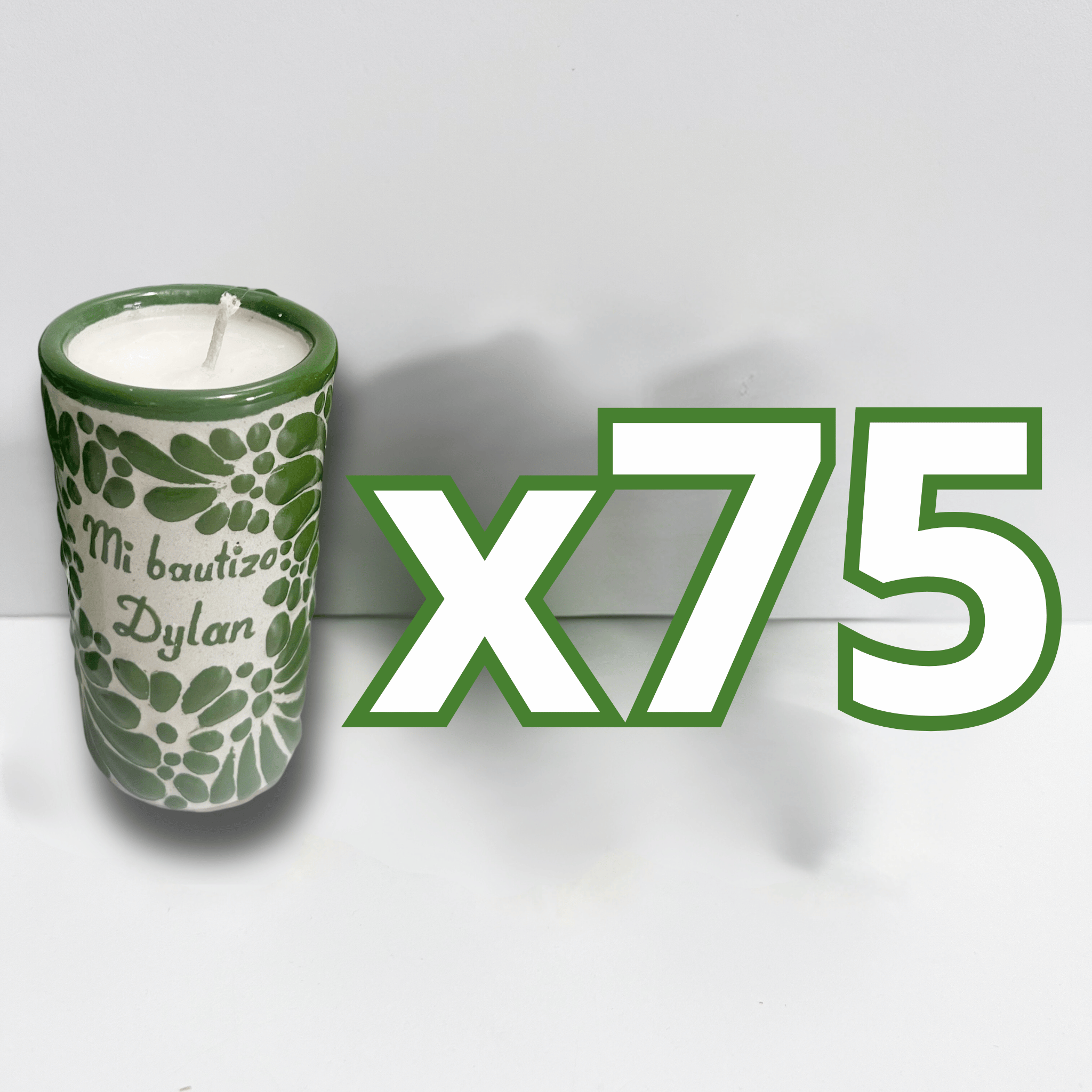 TEQUIVELA PERSONALIZADA FONDO BLANCO MIK VERDE BANDERA BAUTIZO