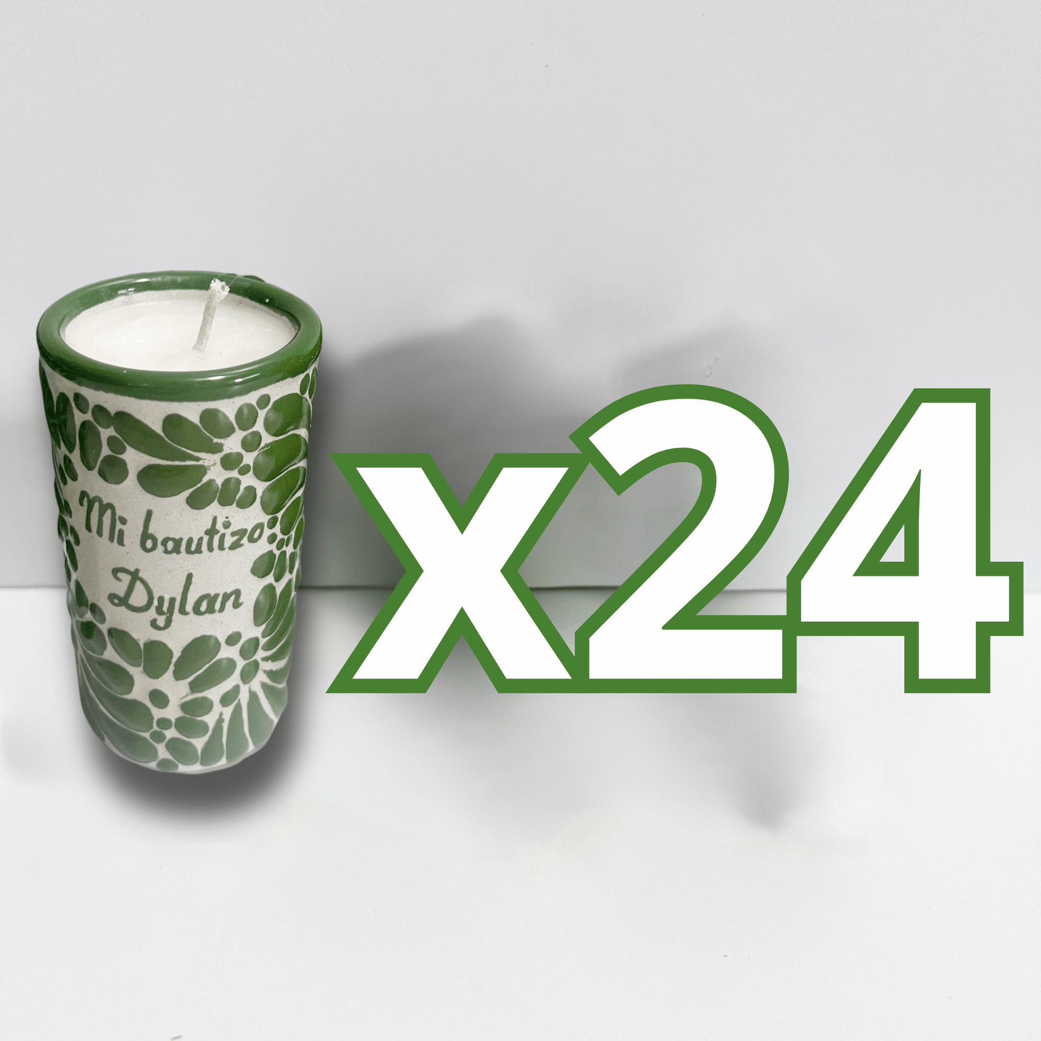 TEQUIVELA PERSONALIZADA FONDO BLANCO MIK VERDE BANDERA BAUTIZO