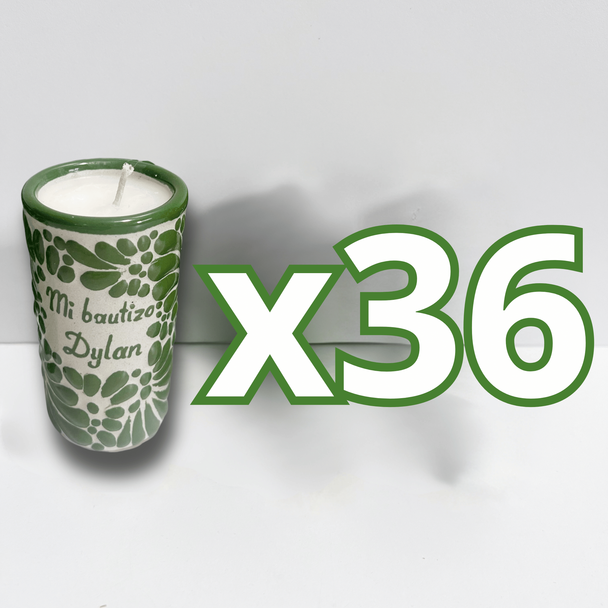 TEQUIVELA PERSONALIZADA FONDO BLANCO MIK VERDE BANDERA BAUTIZO