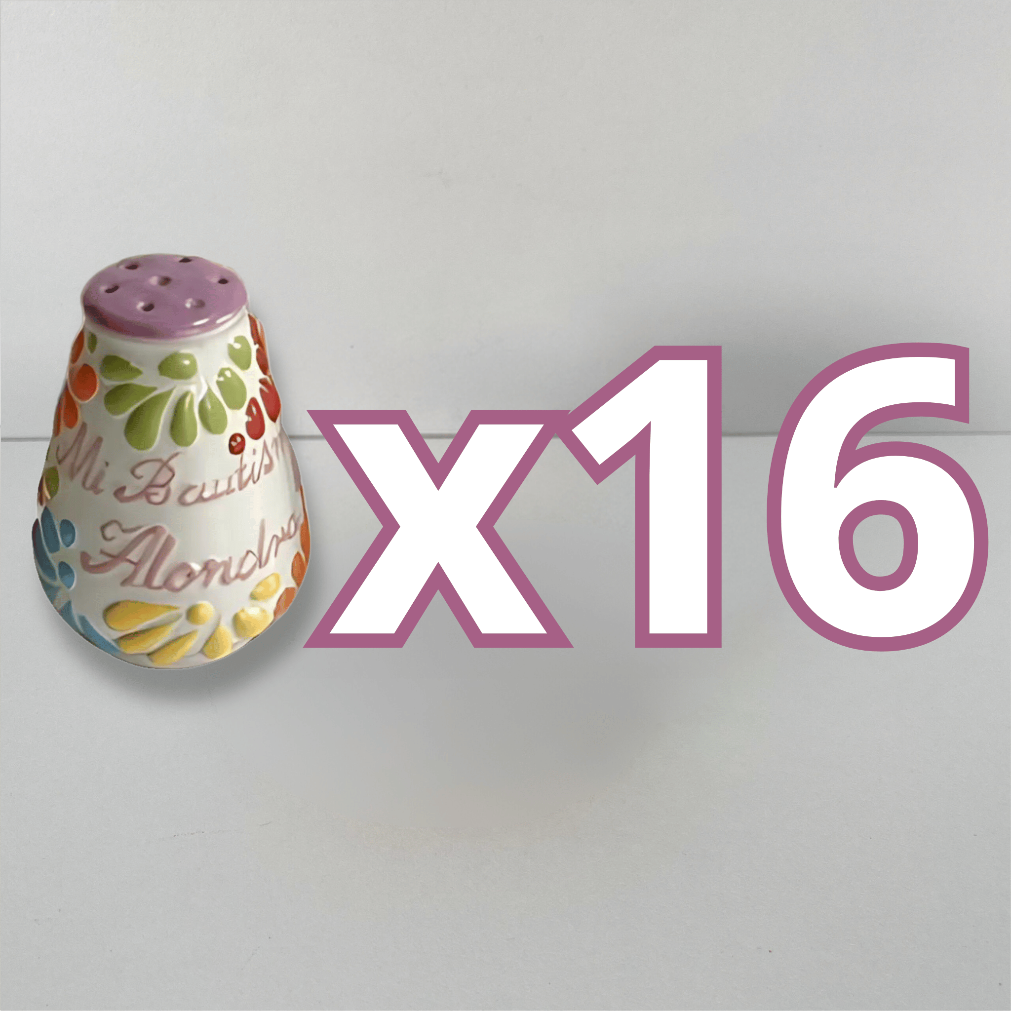 PAQUETE SALERO PERSONALIZADO FONDO TRADICIONAL MIK MULTICOLOR BAUTIZO