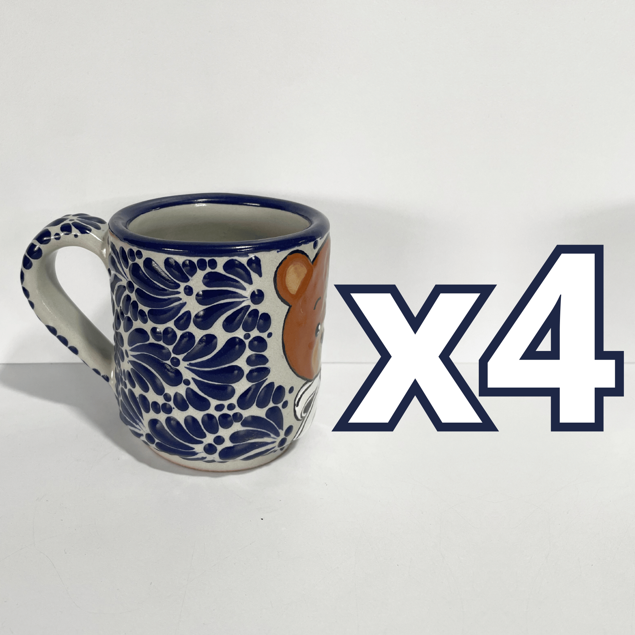 TAZA RECTA ESTANDAR FONDO TRADICIONAL MIK AZUL COBALTO OSITO MOÑO
