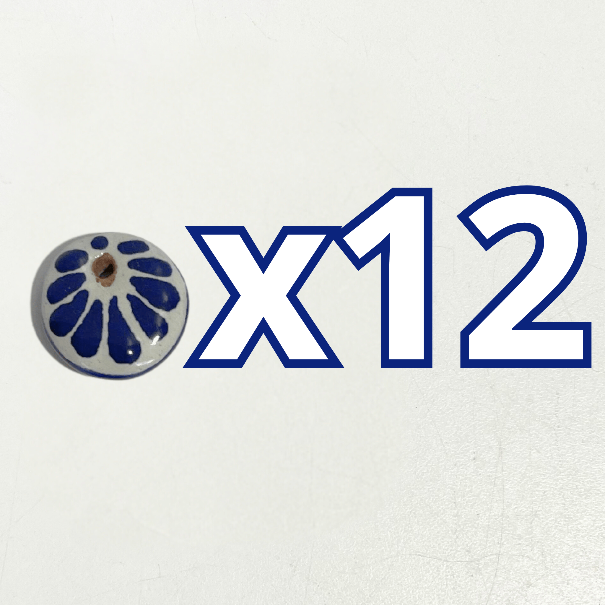 CIRCULO "# 4" 2.4 CM FONDO TRADICIONAL DECORADO AZUL COBALTO