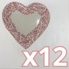 PLATO DE CORAZON 16 CM DECORADO CENEFA ROSA