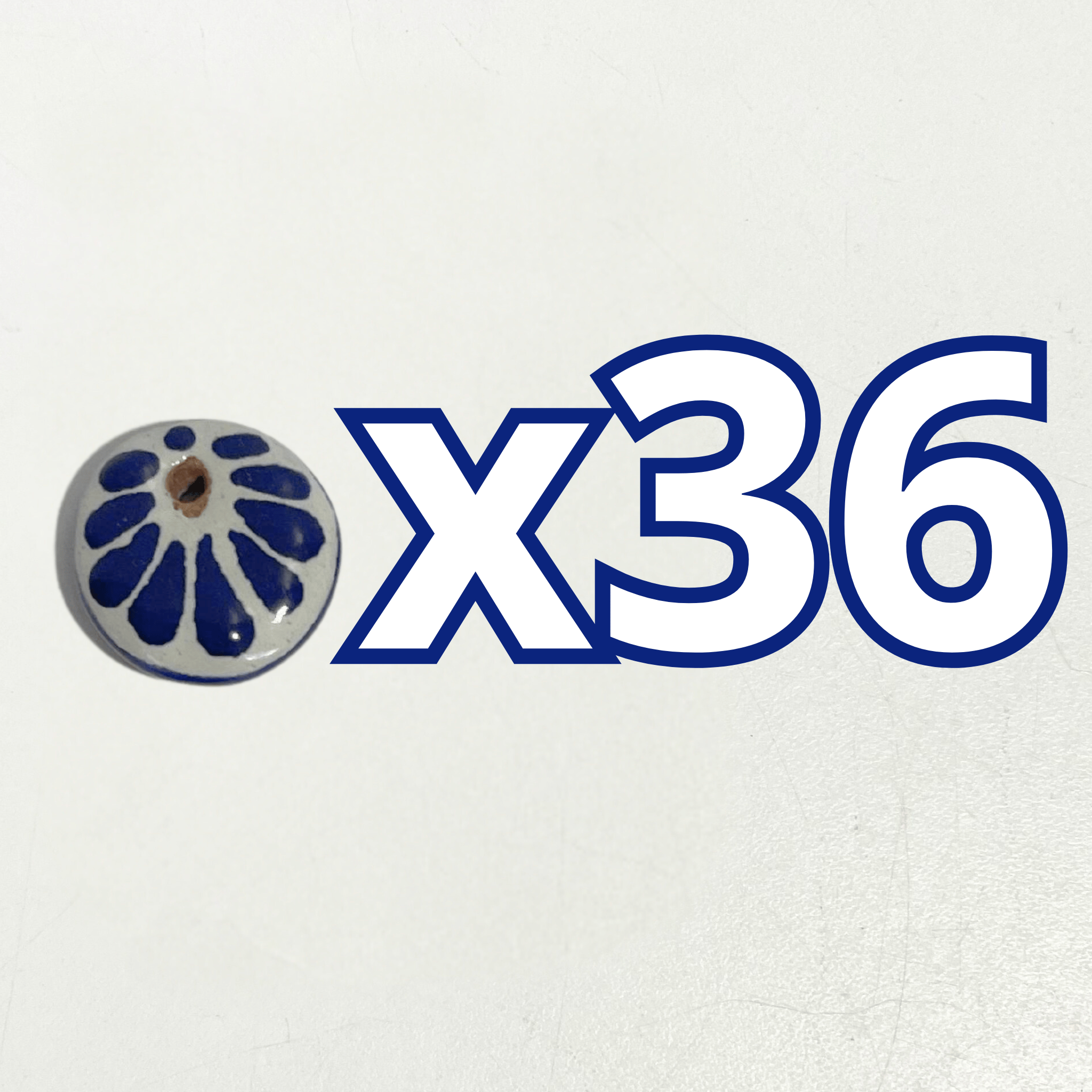CIRCULO "# 4" 2.4 CM FONDO TRADICIONAL DECORADO AZUL COBALTO