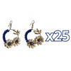 ARETES CRISTAL CORTADO ESFERA FONDO TRADICIONAL DECORADO AZUL COBALTO