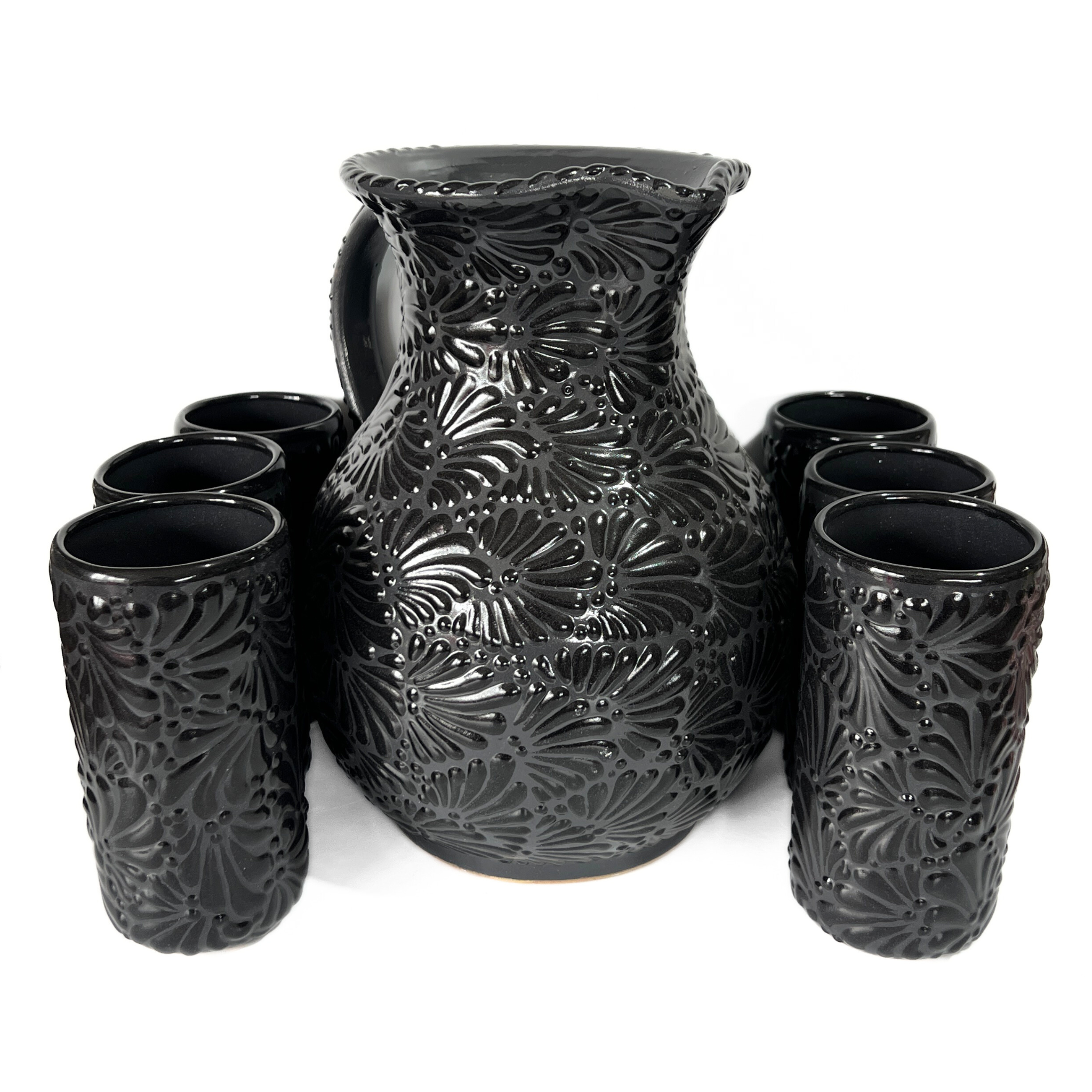 JUEGO DE JARRA CON 6 VASOS MIK SUPER BLACK