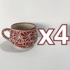 TAZA CHOCOLATERA MEDIANA DECORADO COLOR VINO