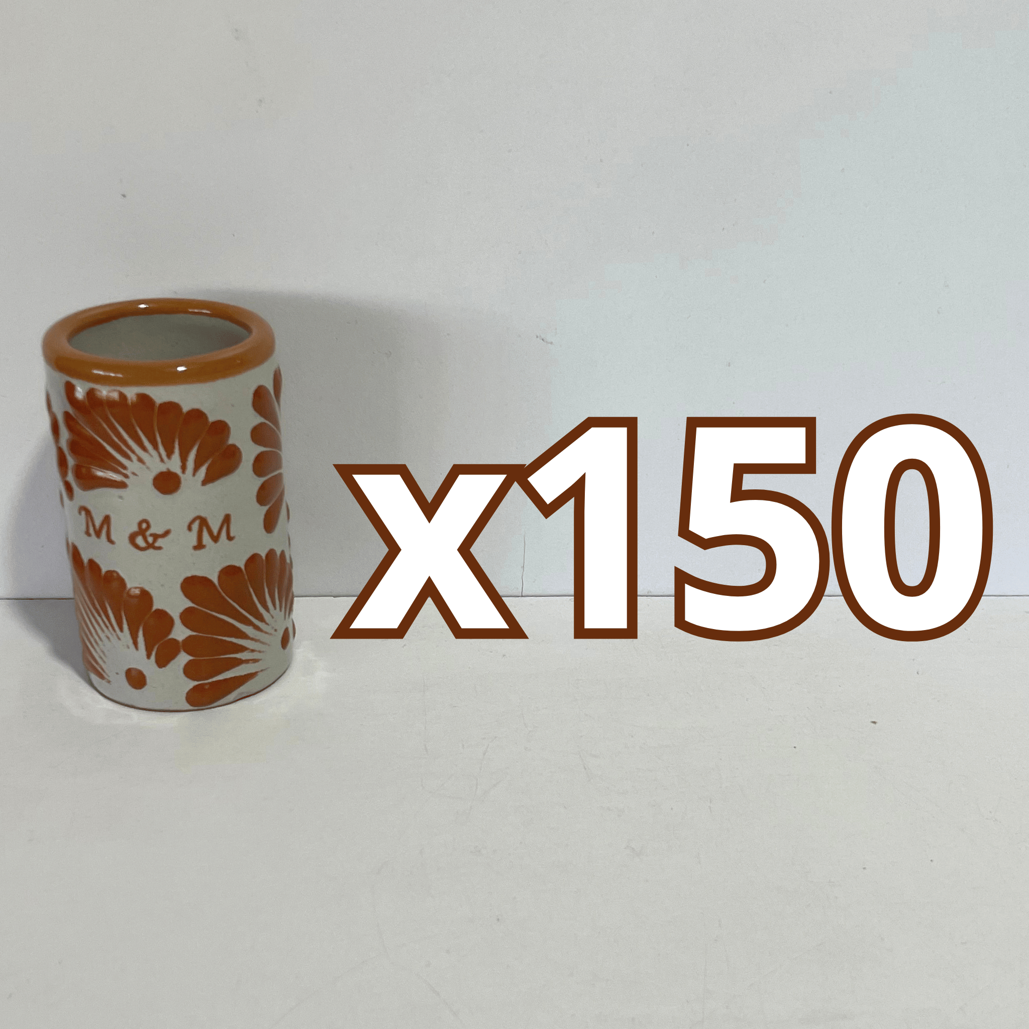 TEQUILERO PERSONALIZADO FONDO TRADICIONAL DECORADO TERRACOTA INICIALES