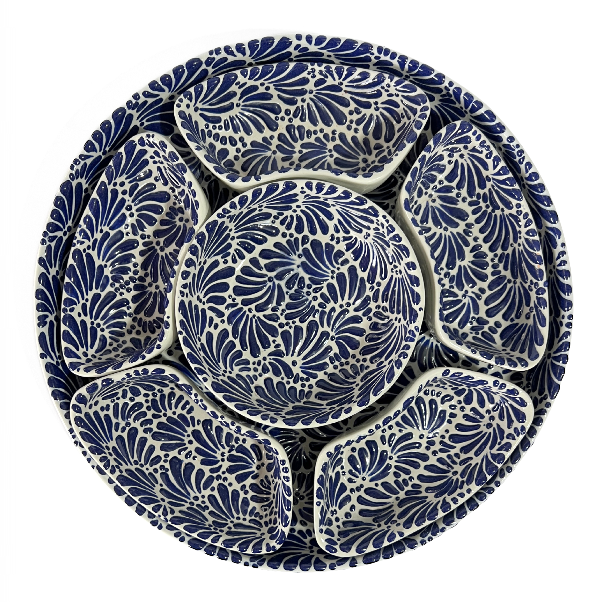 BOTANERO REDONDO GRANDE DE 7 PIEZAS FONDO TRADICIONAL MIK AZUL COBALTO