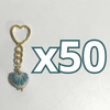 LLAVERO CORAZON CHICO 2.5 CM TRIDIMENSIONAL FONDO TRADICIONAL DECORADO AZUL TURQUESA