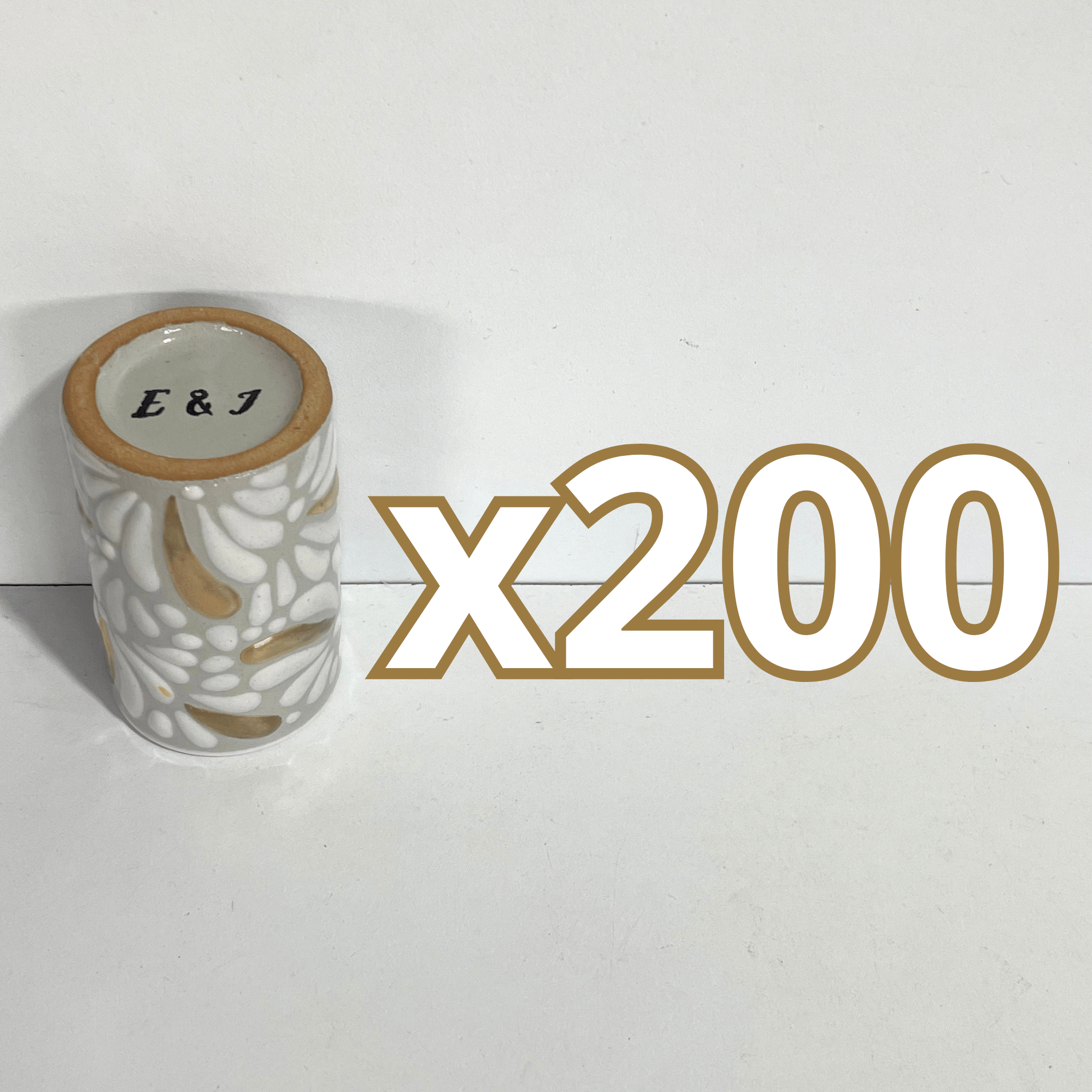 TEQUILERO DESTELLOS DE ORO PERSONALIZADO EN LA BASE FONDO TRADICIONAL MIK BLANCO INICIALES