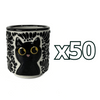 TAZA RECTA ESTANDAR FONDO TRADICIONAL MIK NEGRO GATO NEGRO CON OJOS AMARILLOS