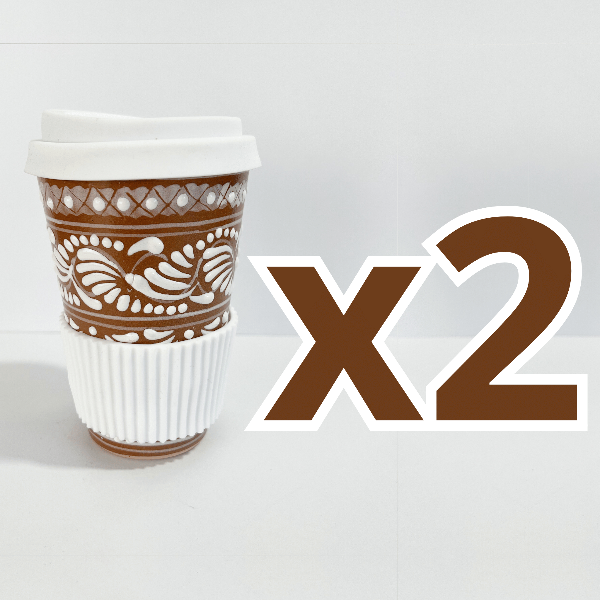 TERMO 15 CM SIN ASA FONDO CAFE CENEFA BLANCO