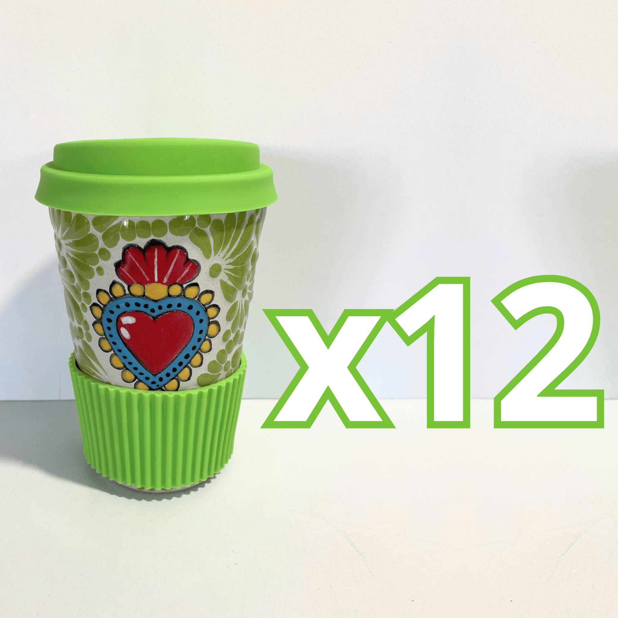 TERMO 15 CM SIN ASA FONDO TRADICIONAL MIK VERDE LIMON SAGRADO CORAZON