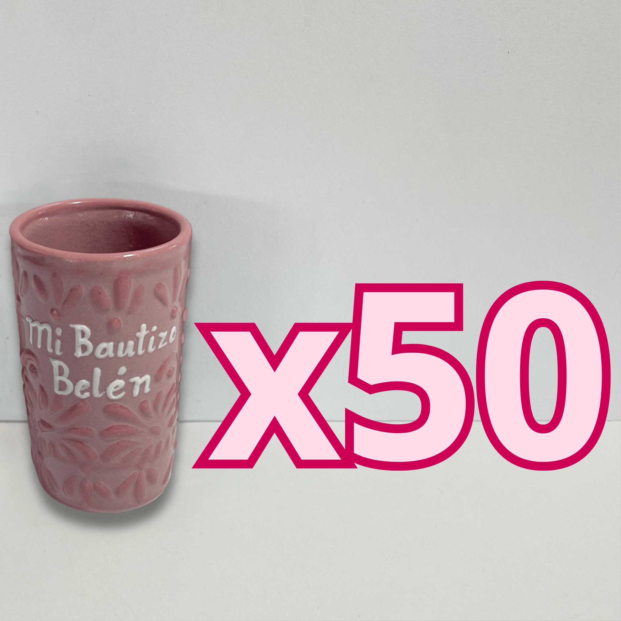 TEQUILERO PERSONALIZADO FONDO ROSA CENEFA ROSA MI BAUTIZO NOMBRE