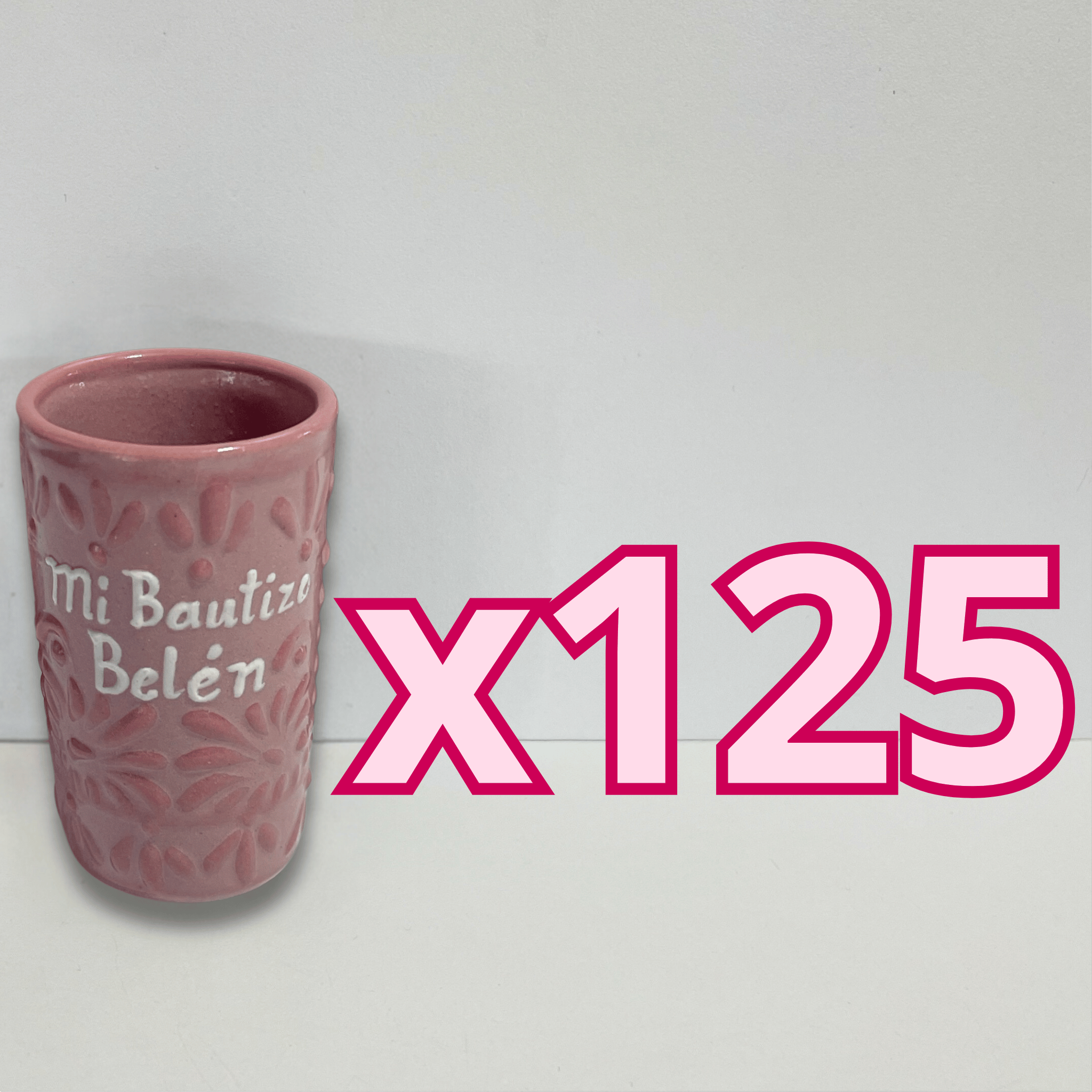 TEQUILERO PERSONALIZADO FONDO ROSA CENEFA ROSA MI BAUTIZO NOMBRE