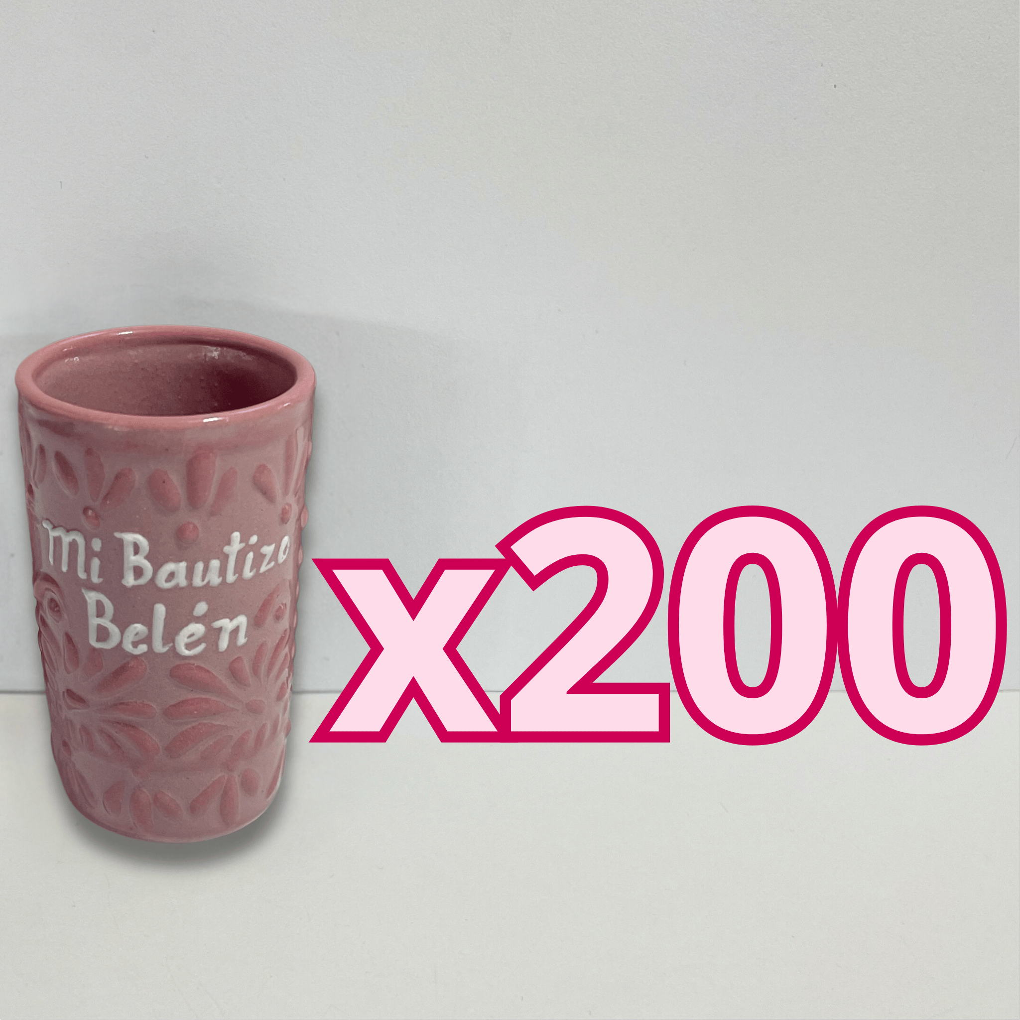 TEQUILERO PERSONALIZADO FONDO ROSA CENEFA ROSA MI BAUTIZO NOMBRE