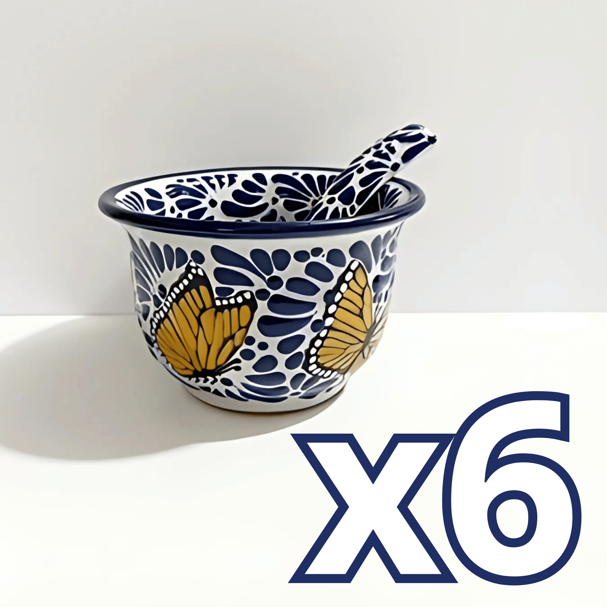 SALSERA FONDO TRADICIONAL MIK AZUL COBALTO MARIPOSAS