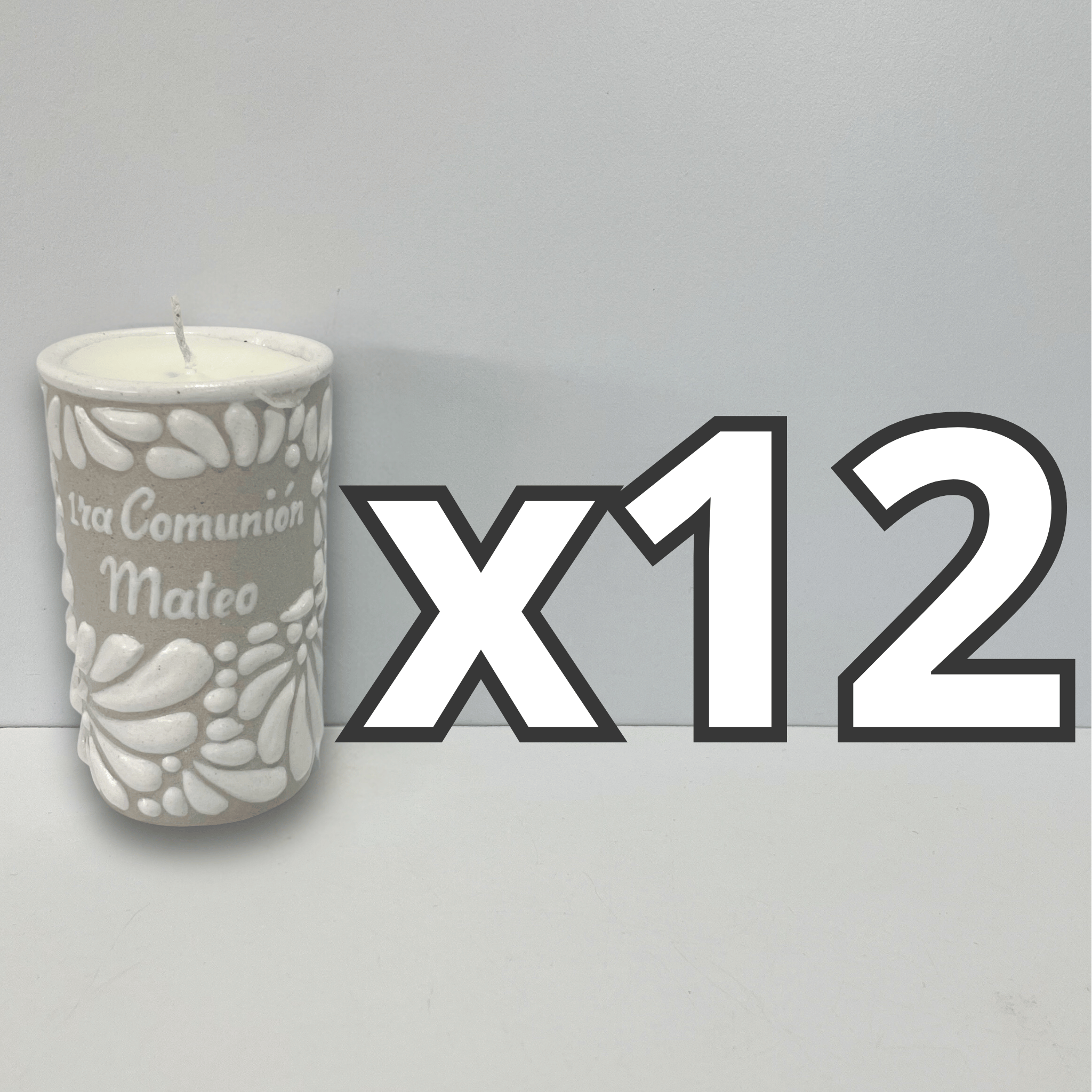 TEQUIVELA PERSONALIZADA FONDO TRADICIONAL MIK BLANCO 1RA COMUNION NOMBRE