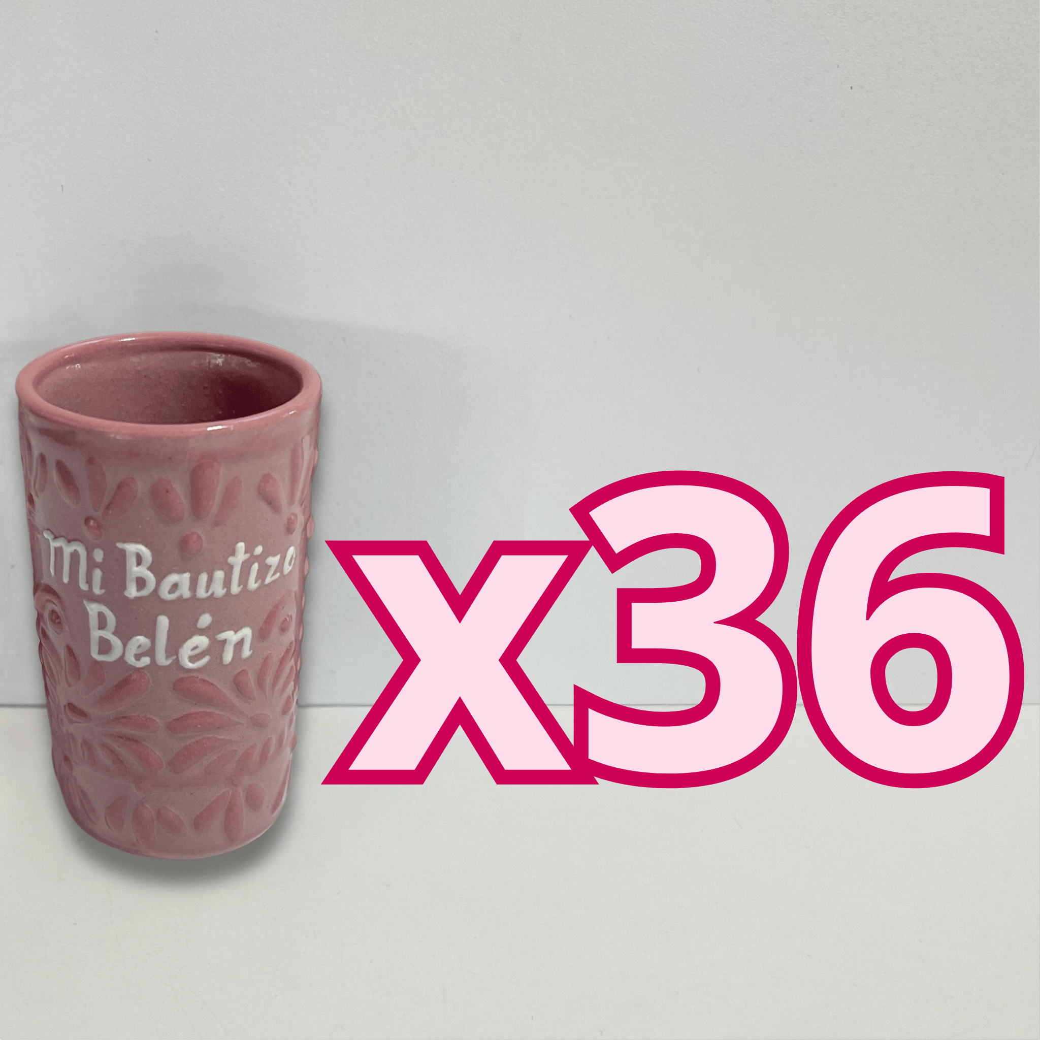 TEQUILERO PERSONALIZADO FONDO ROSA CENEFA ROSA MI BAUTIZO NOMBRE