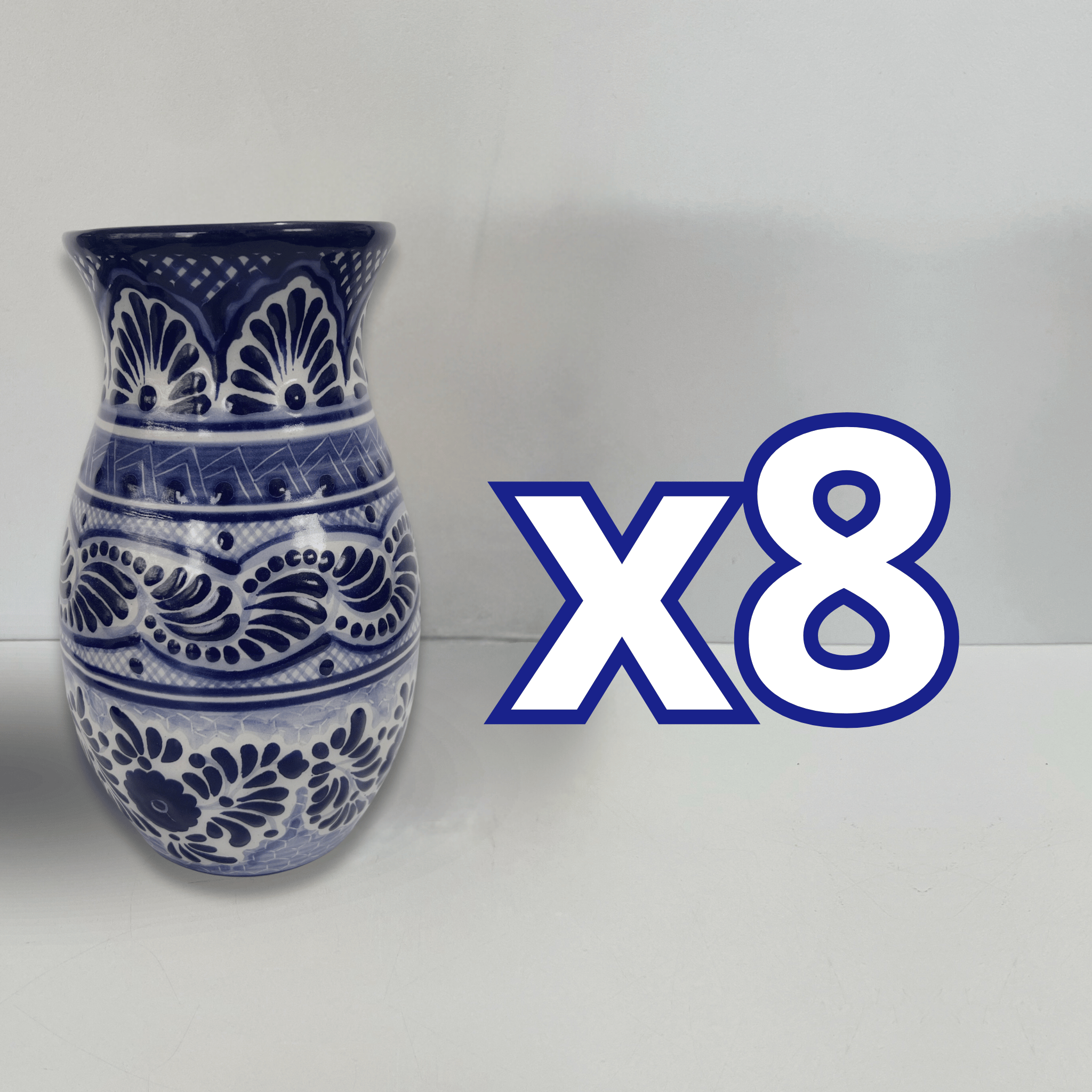 FLORERO BOLICHE 25 CM FONDO TRADICIONAL CENEFA AZUL COBALTO