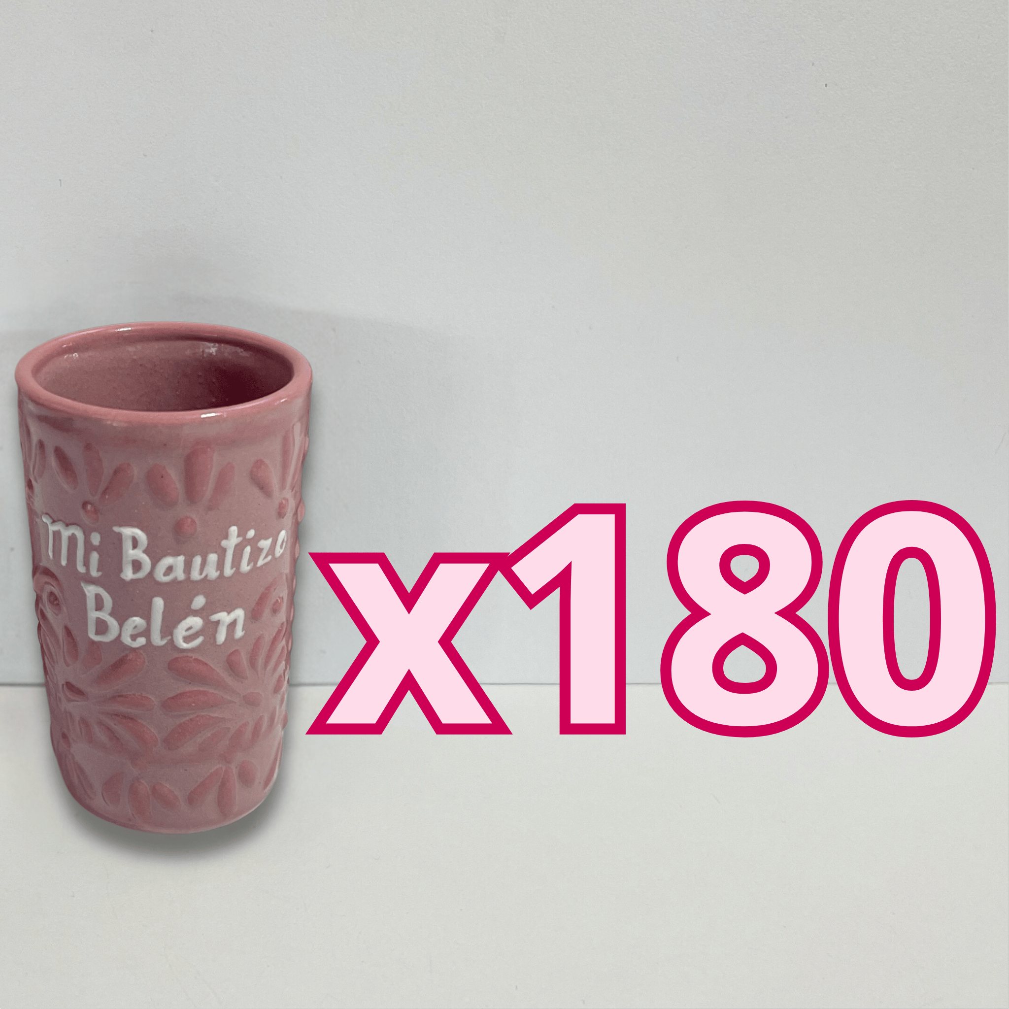 TEQUILERO PERSONALIZADO FONDO ROSA CENEFA ROSA MI BAUTIZO NOMBRE