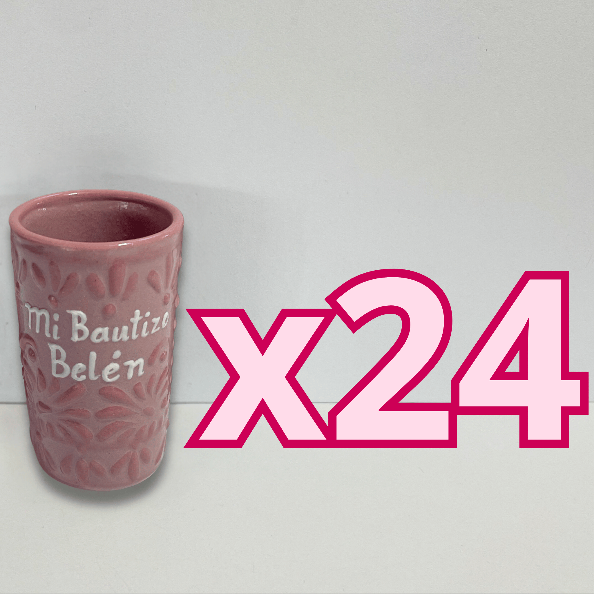 TEQUILERO PERSONALIZADO FONDO ROSA CENEFA ROSA MI BAUTIZO NOMBRE