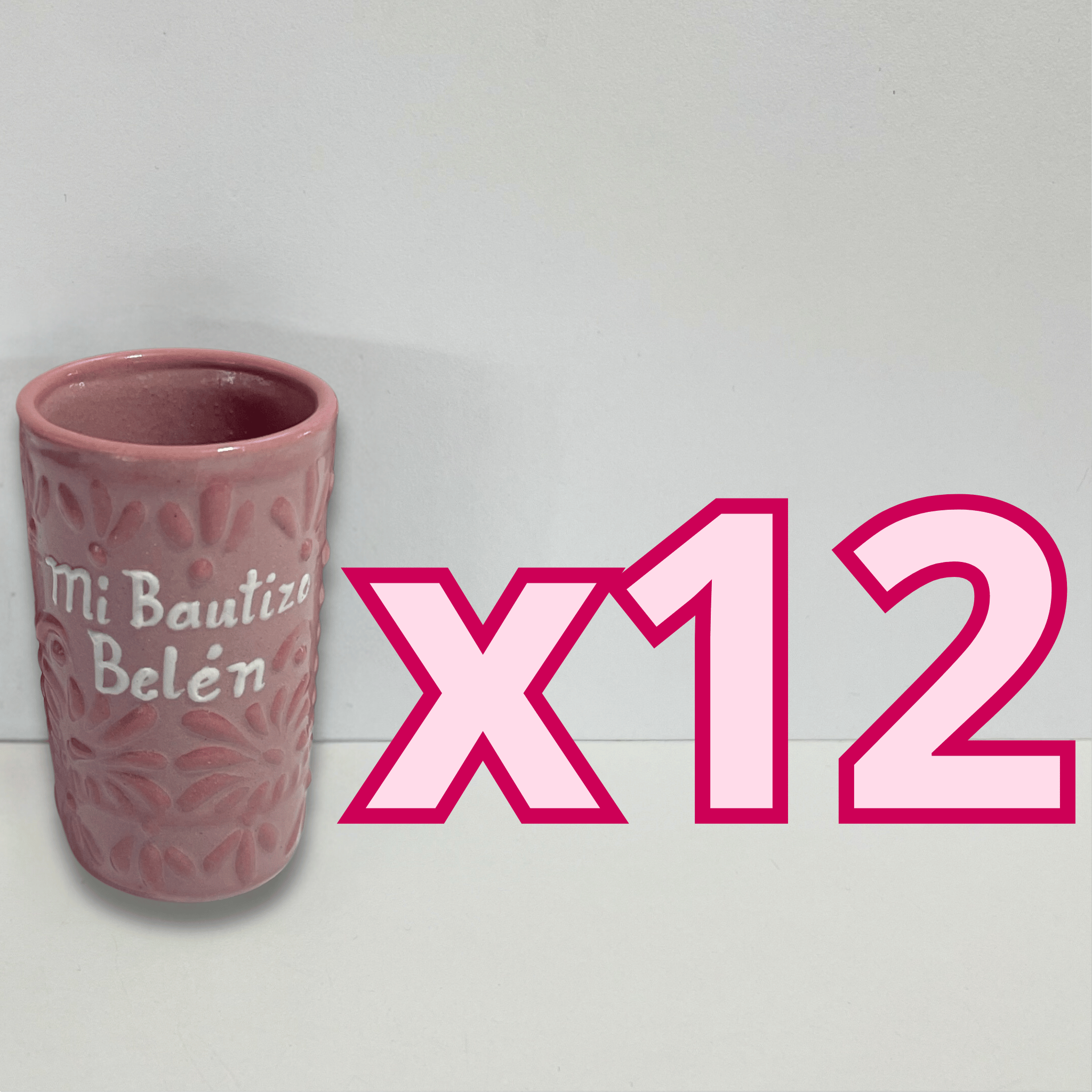 TEQUILERO PERSONALIZADO FONDO ROSA CENEFA ROSA MI BAUTIZO NOMBRE