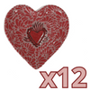 PLATO DE CORAZON 16 CM FONDO ROSA MIK ROJO SAGRADO CORAZON ROJO