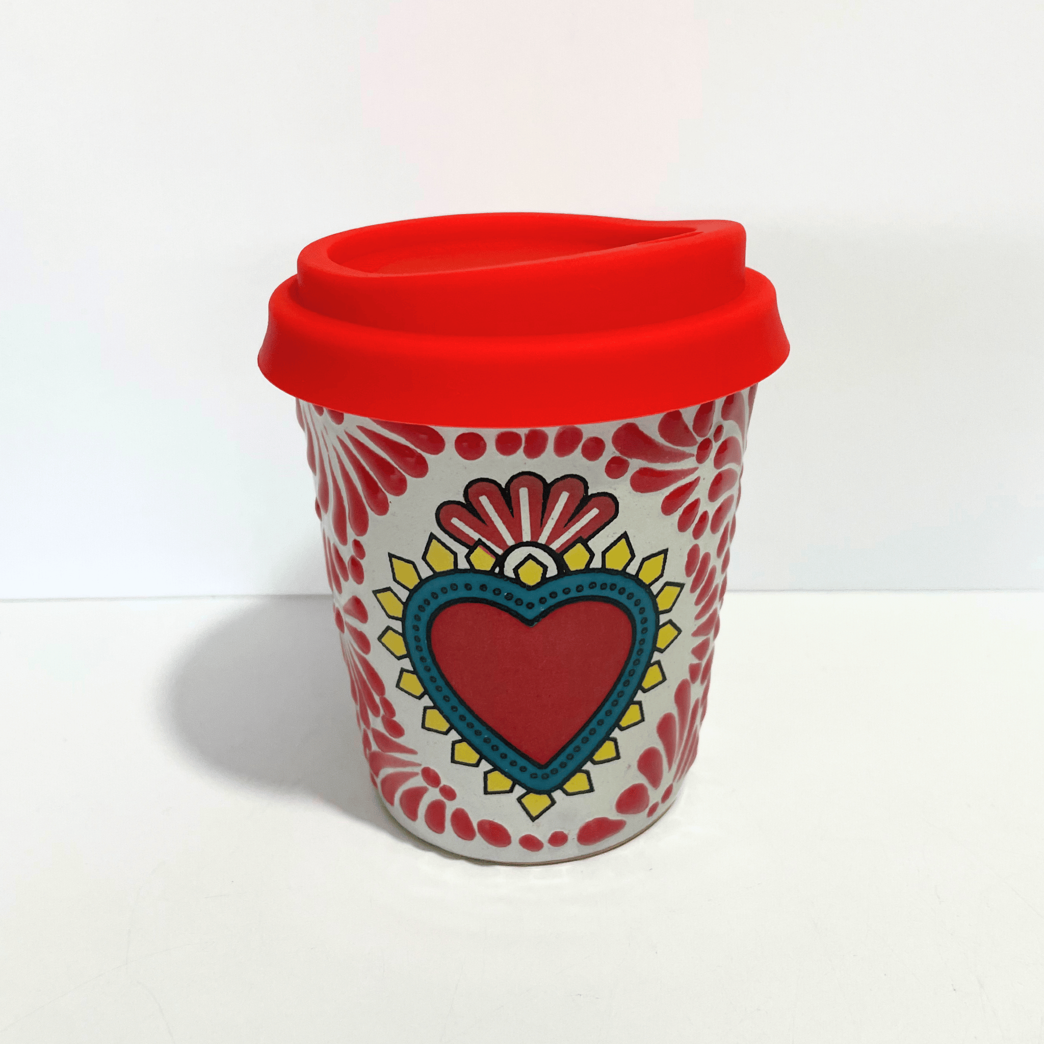 TERMO TAZA 10 CM SAGRADO CORAZON ROJO MIK