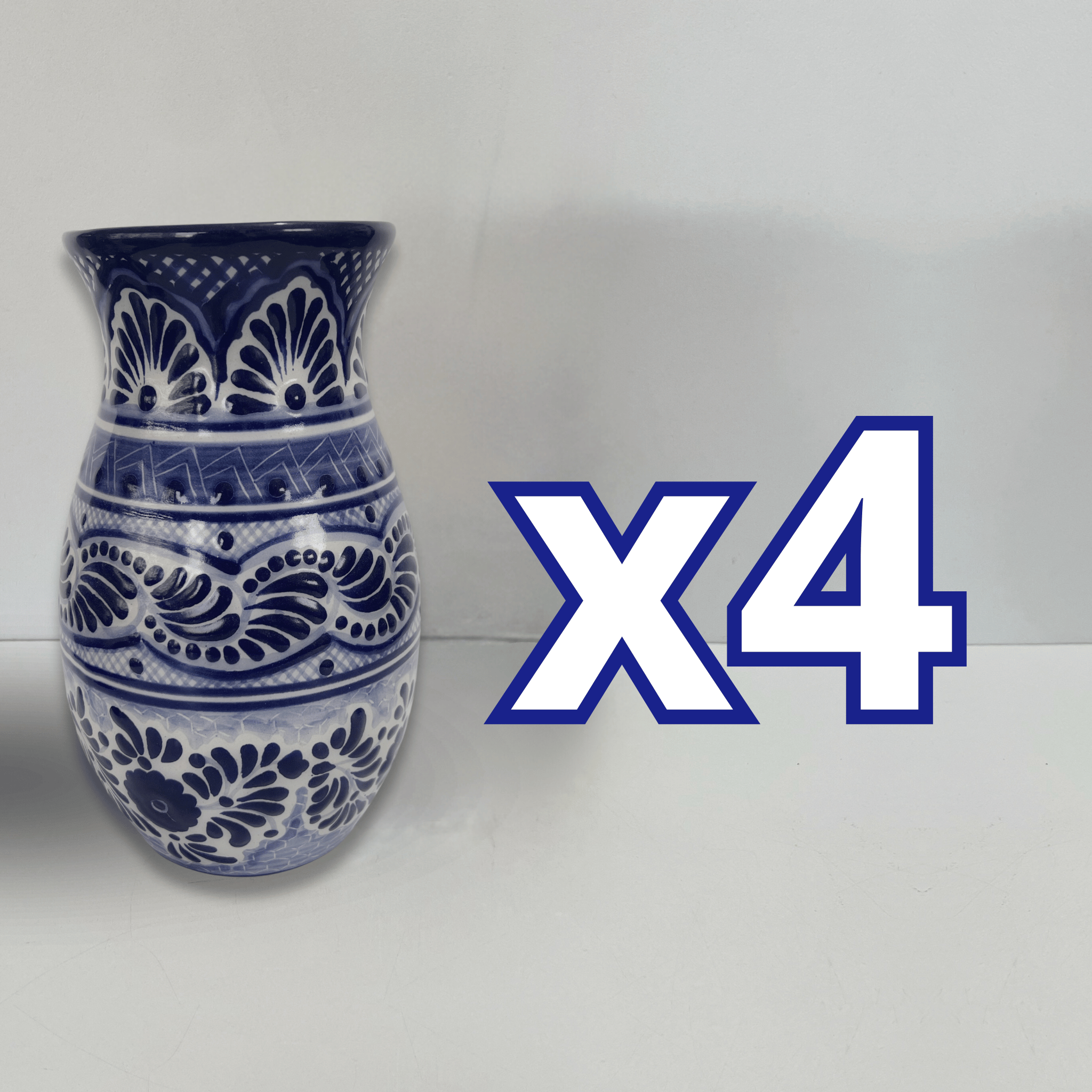 FLORERO BOLICHE 25 CM FONDO TRADICIONAL CENEFA AZUL COBALTO