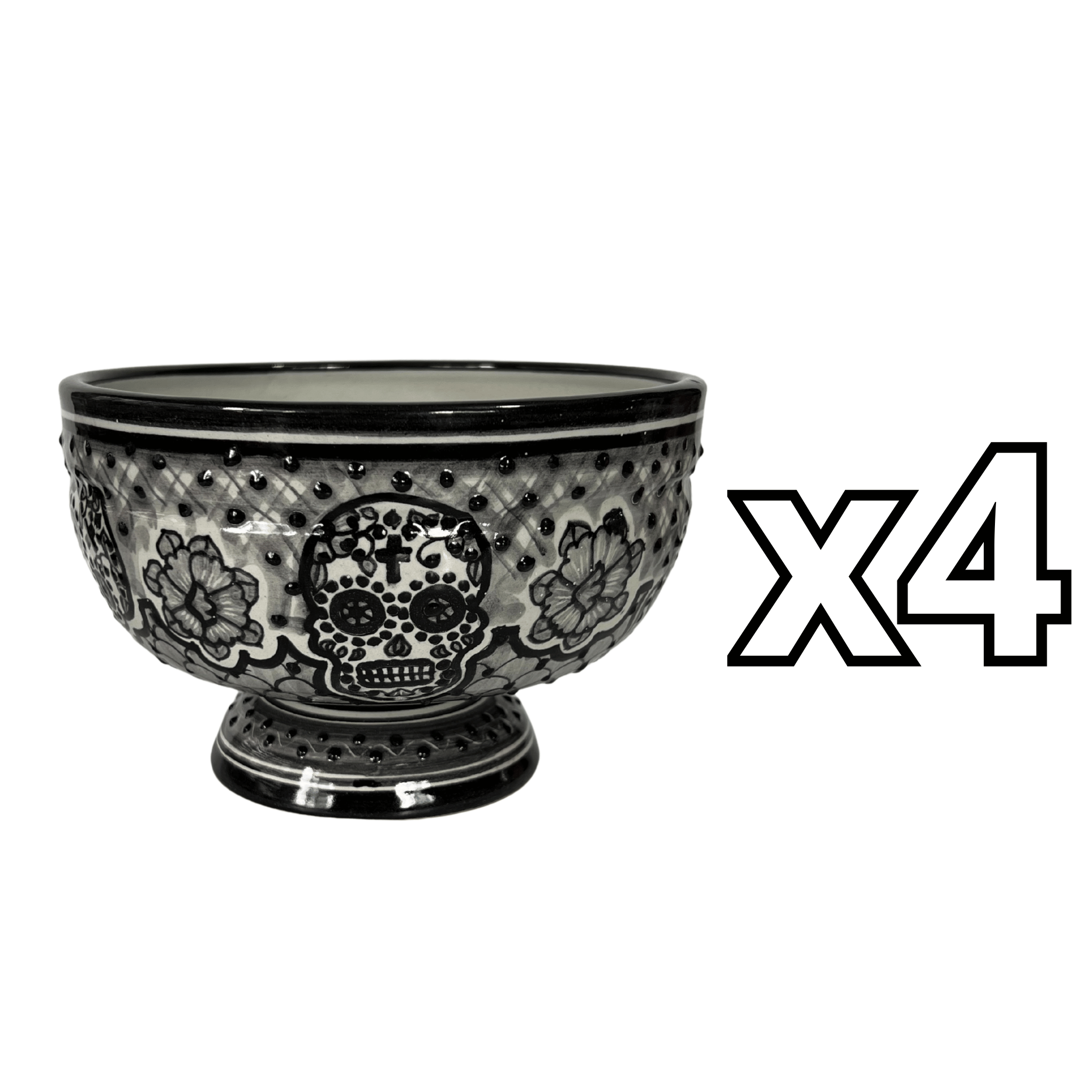 BASE FLORAL CALAVERA BLANCO Y NEGRO