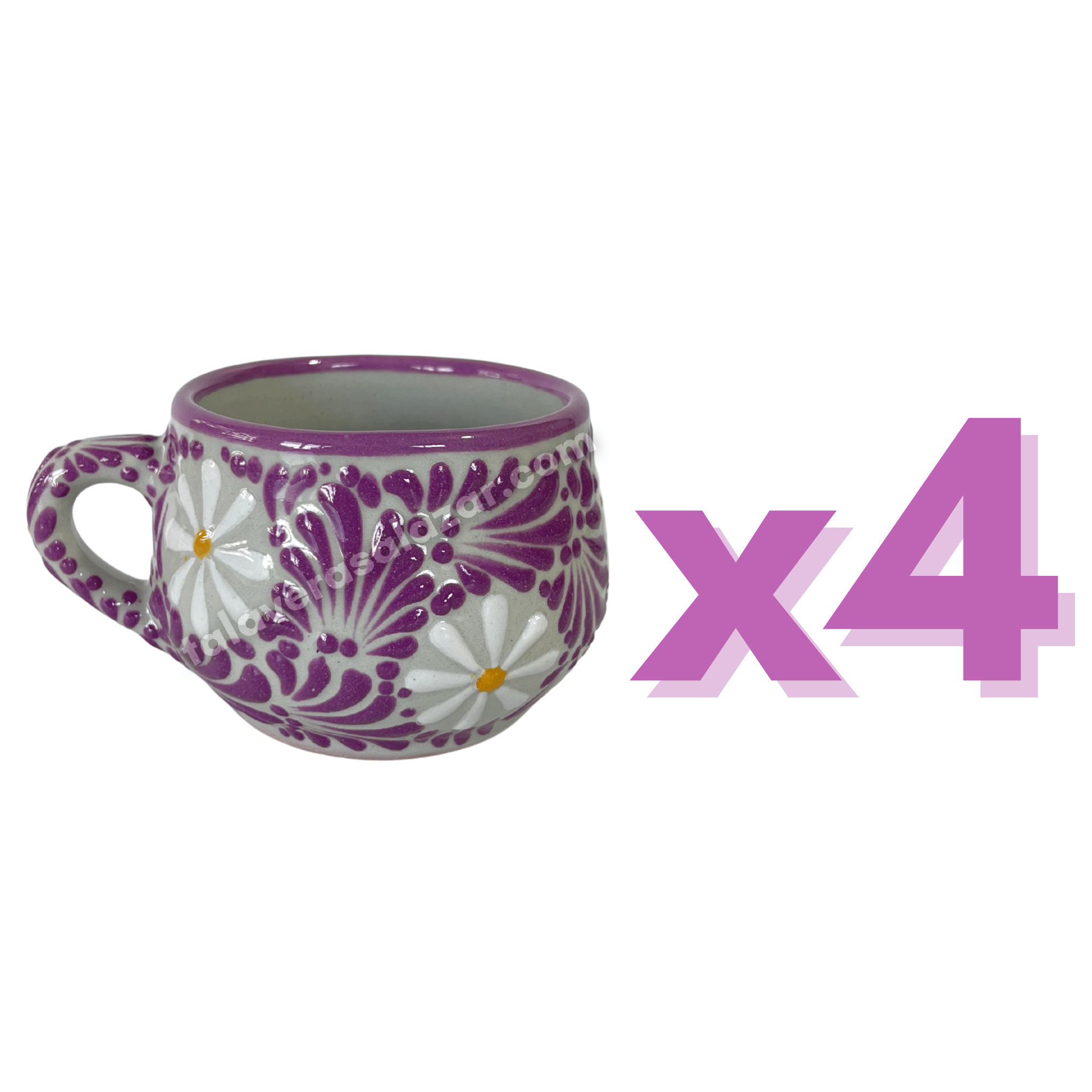 TAZA CHOCOLATERA MEDIANA FONDO TRADICIONAL MIK MORADO MARGARITAS