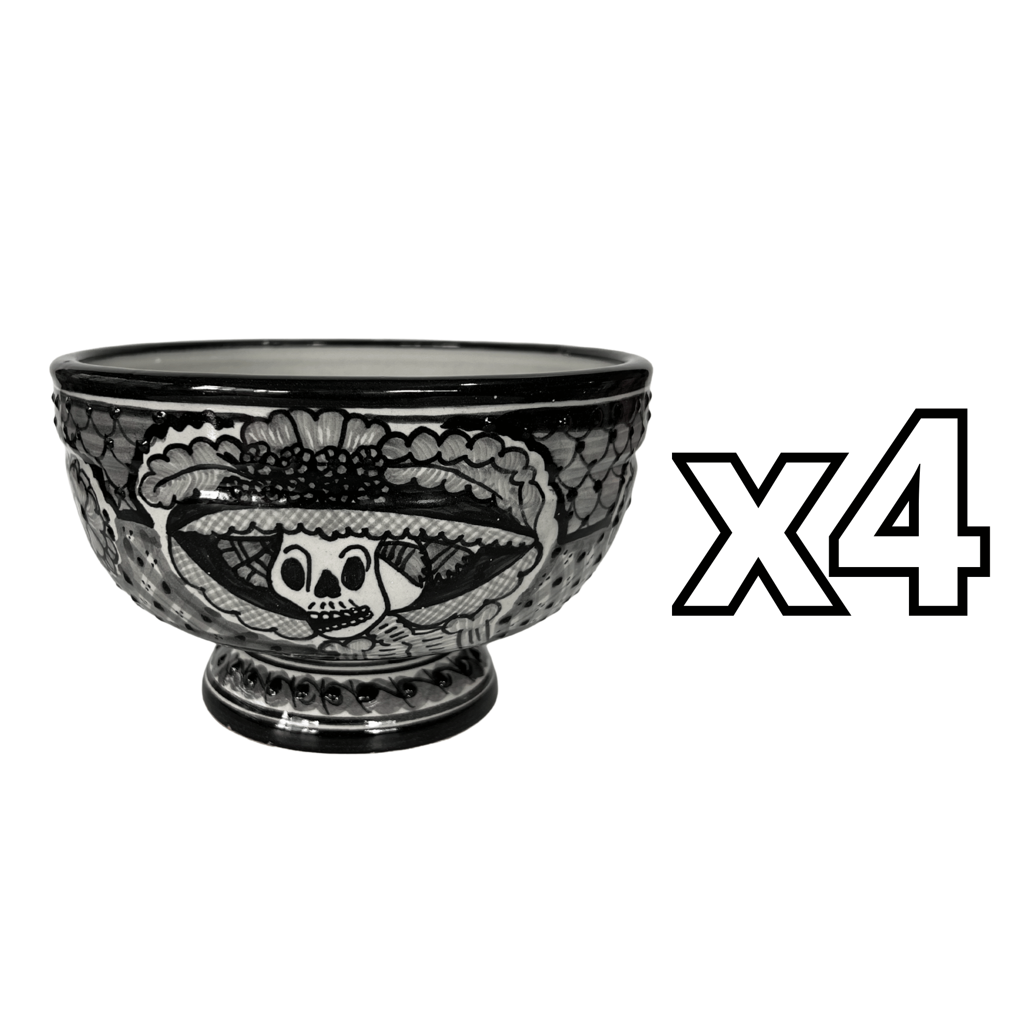 BASE FLORAL CATRINA BLANCO Y NEGRO